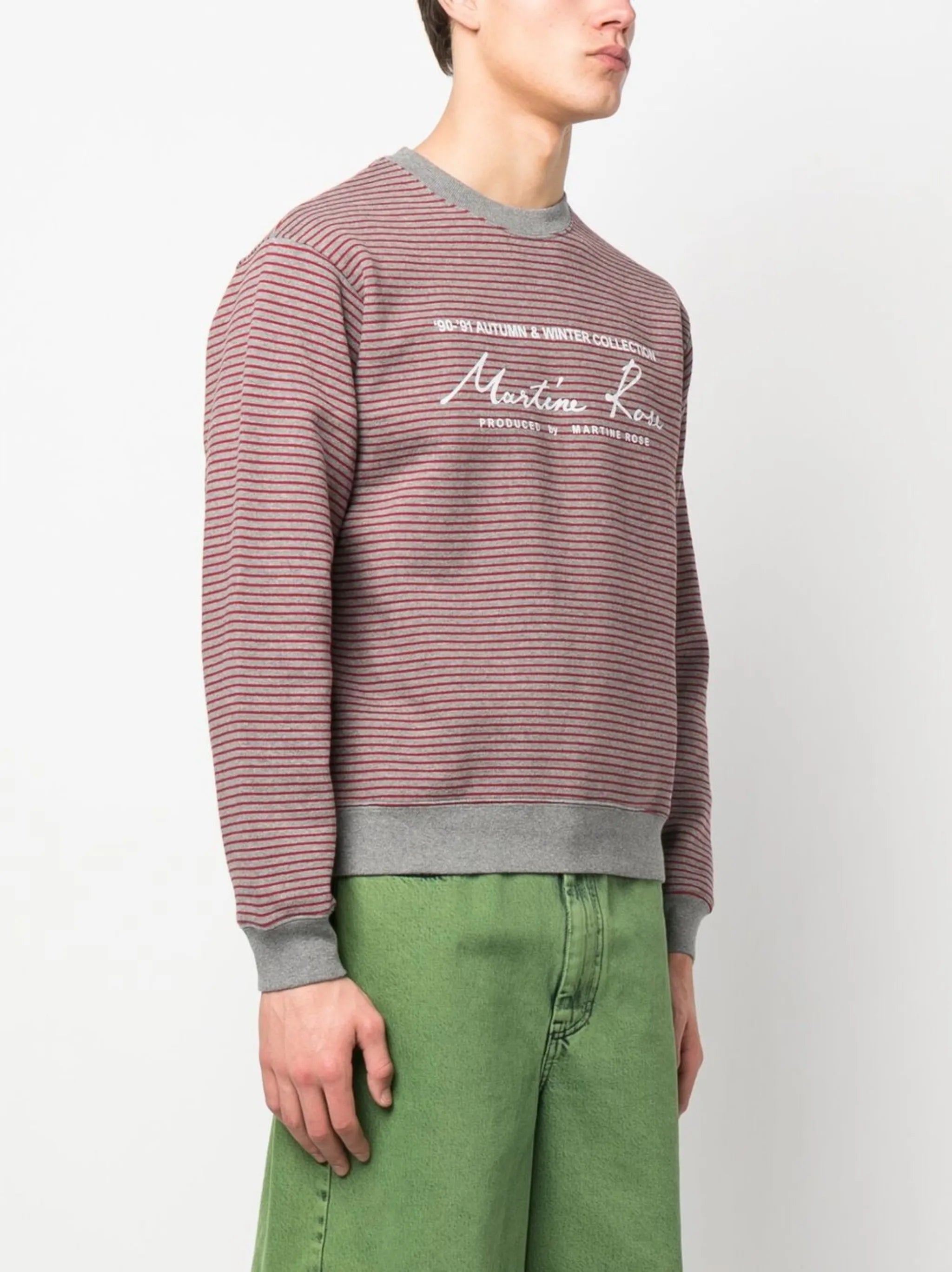 logo-print striped sweatshirt
