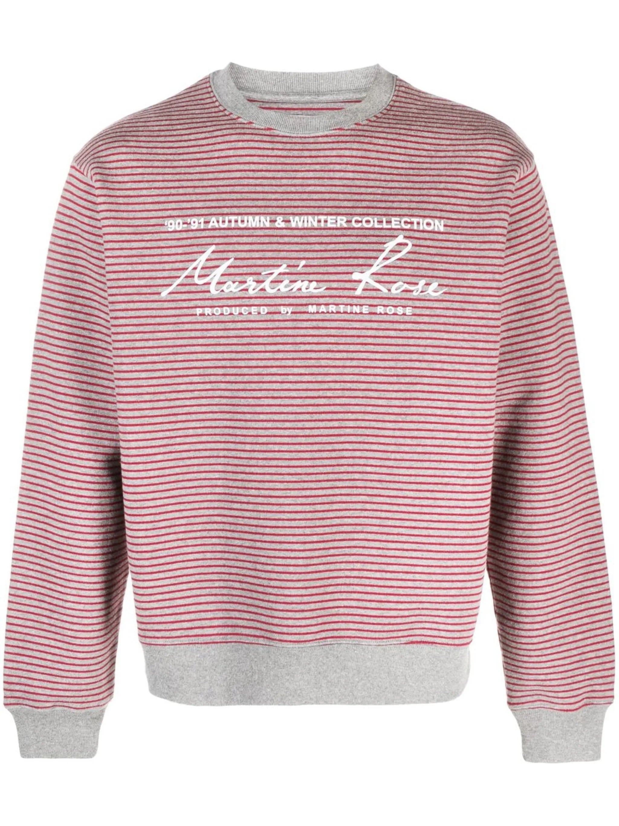 logo-print striped sweatshirt