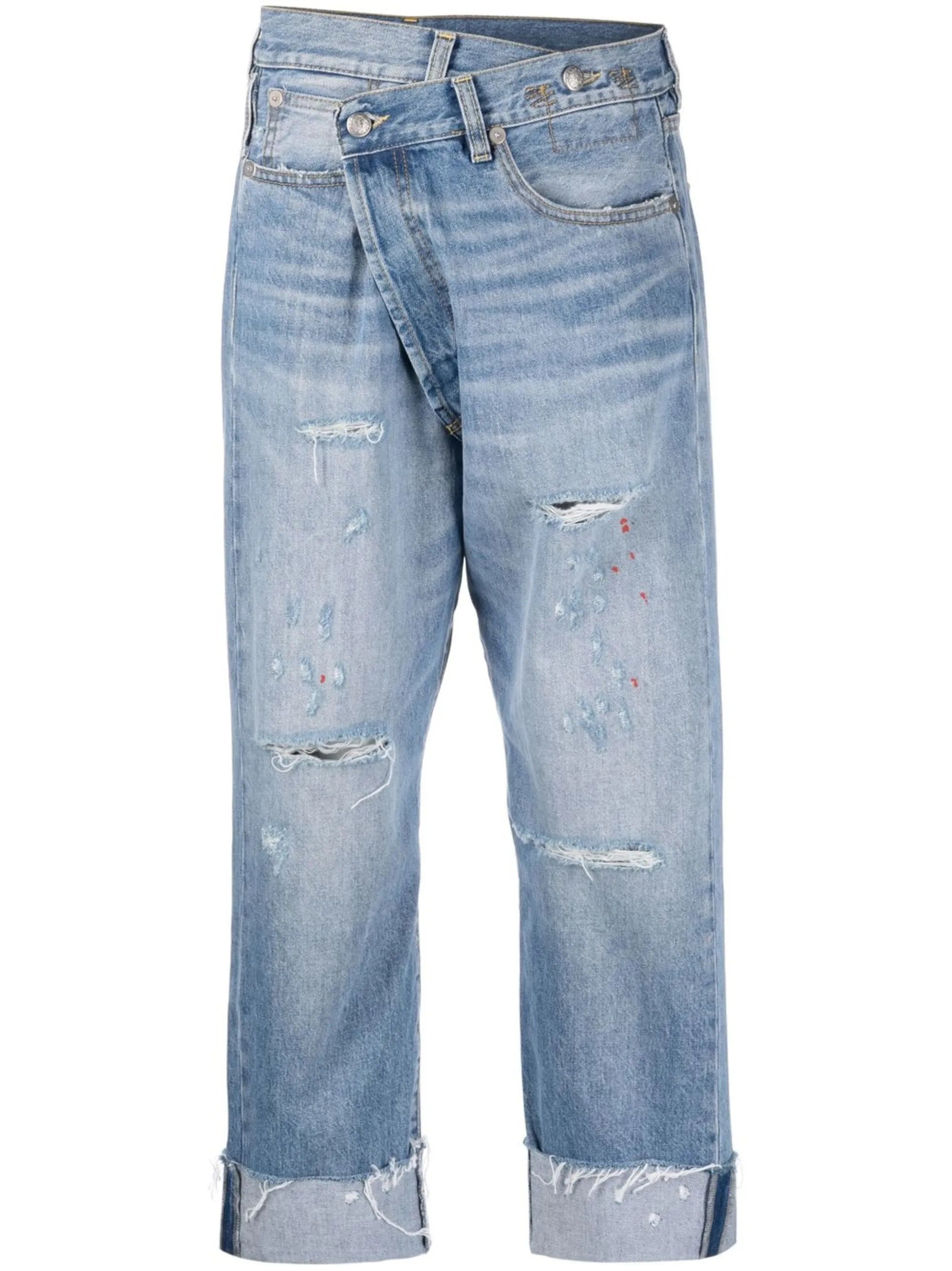 crossover cropped jeans