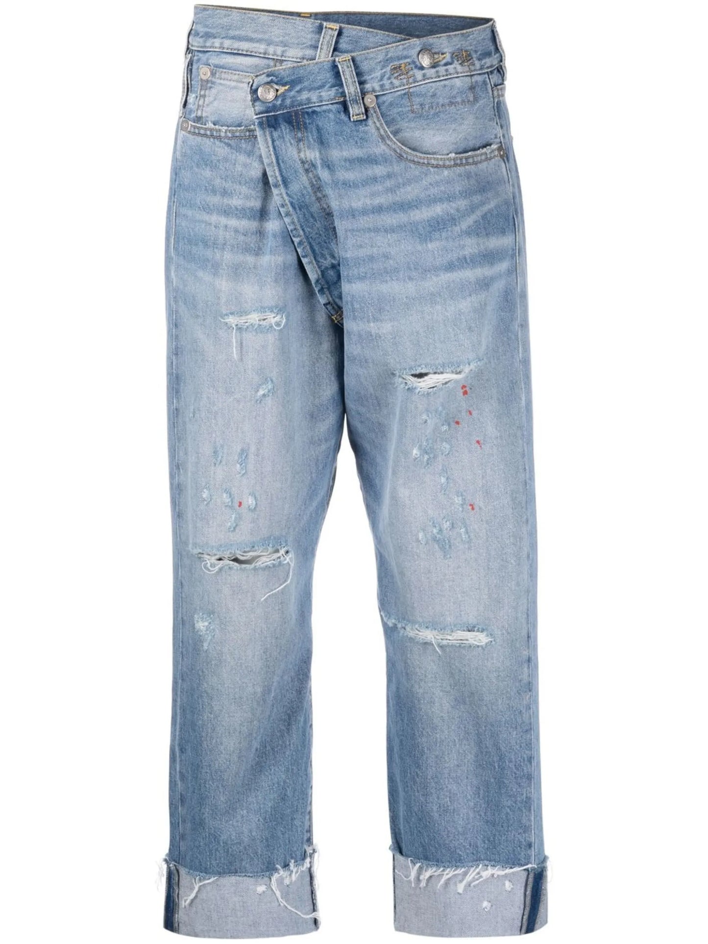 crossover cropped jeans