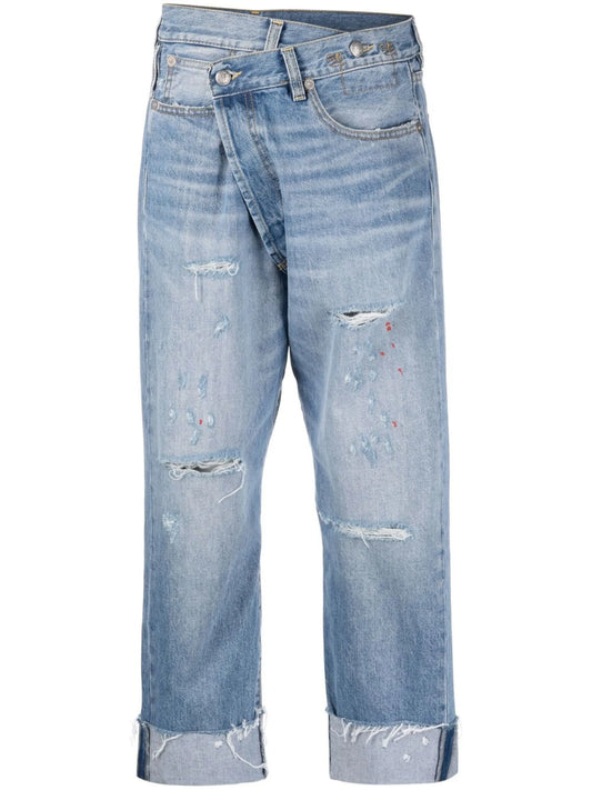 crossover cropped jeans