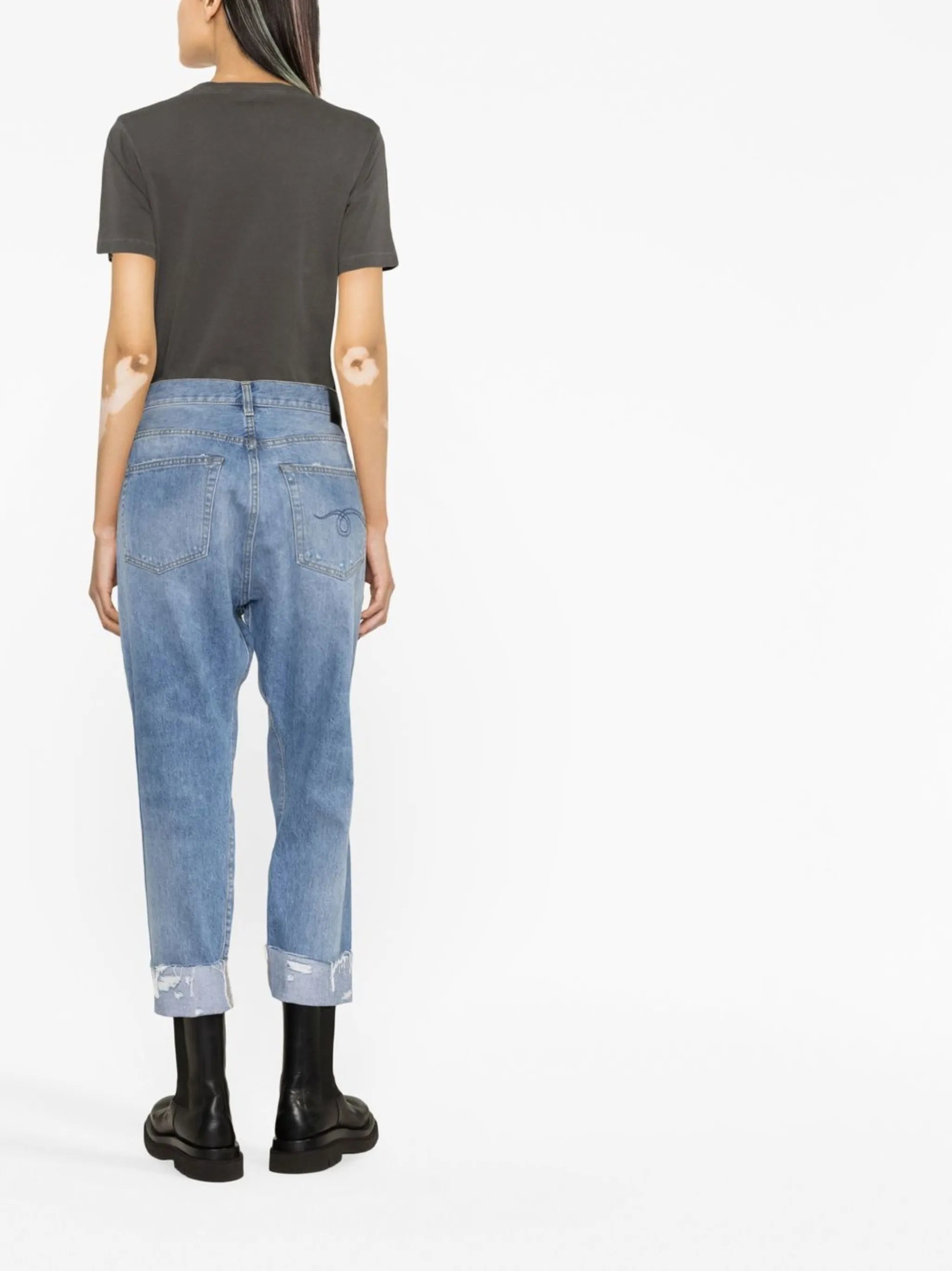 crossover cropped jeans