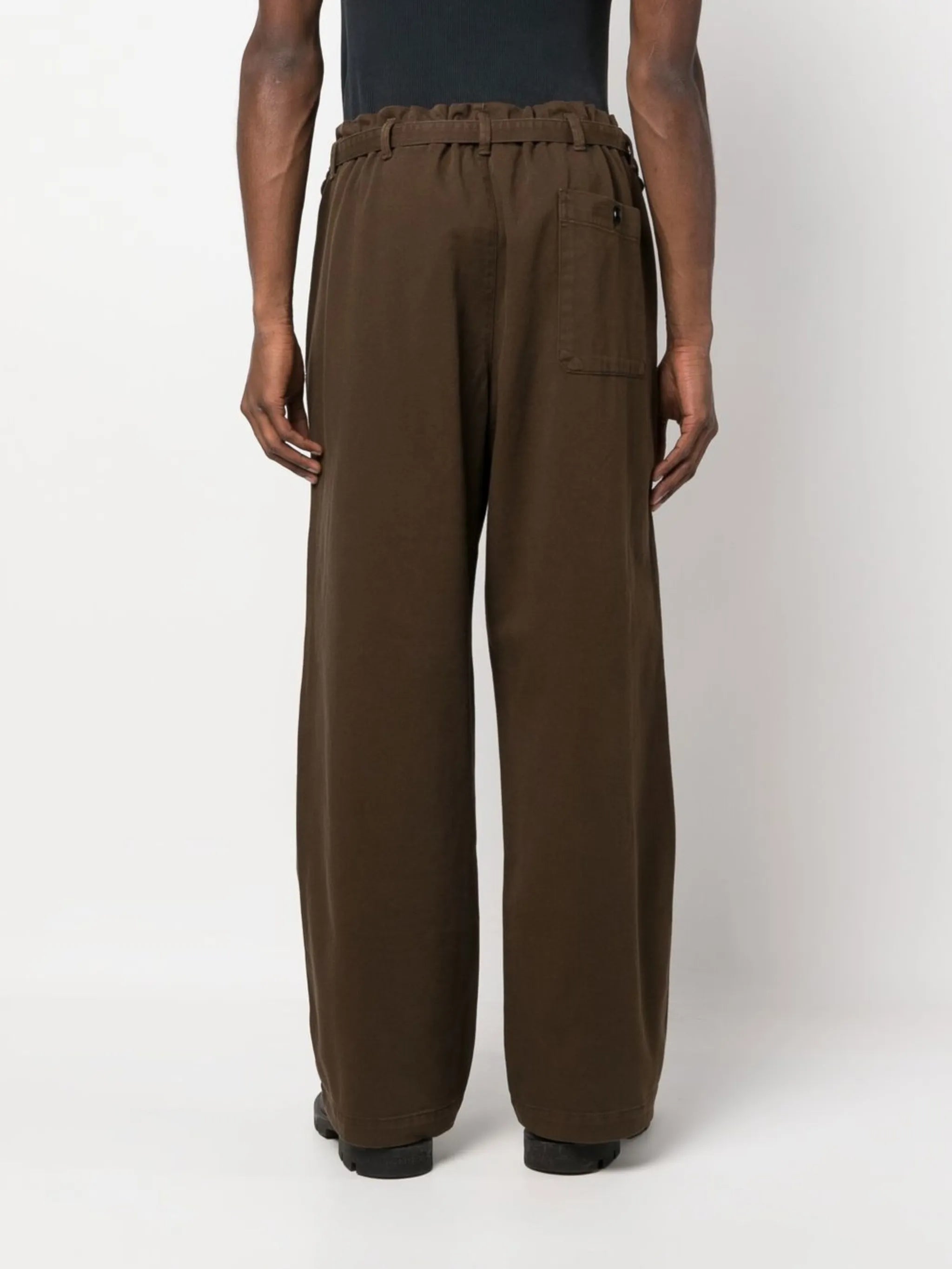 belted wide-leg trousers