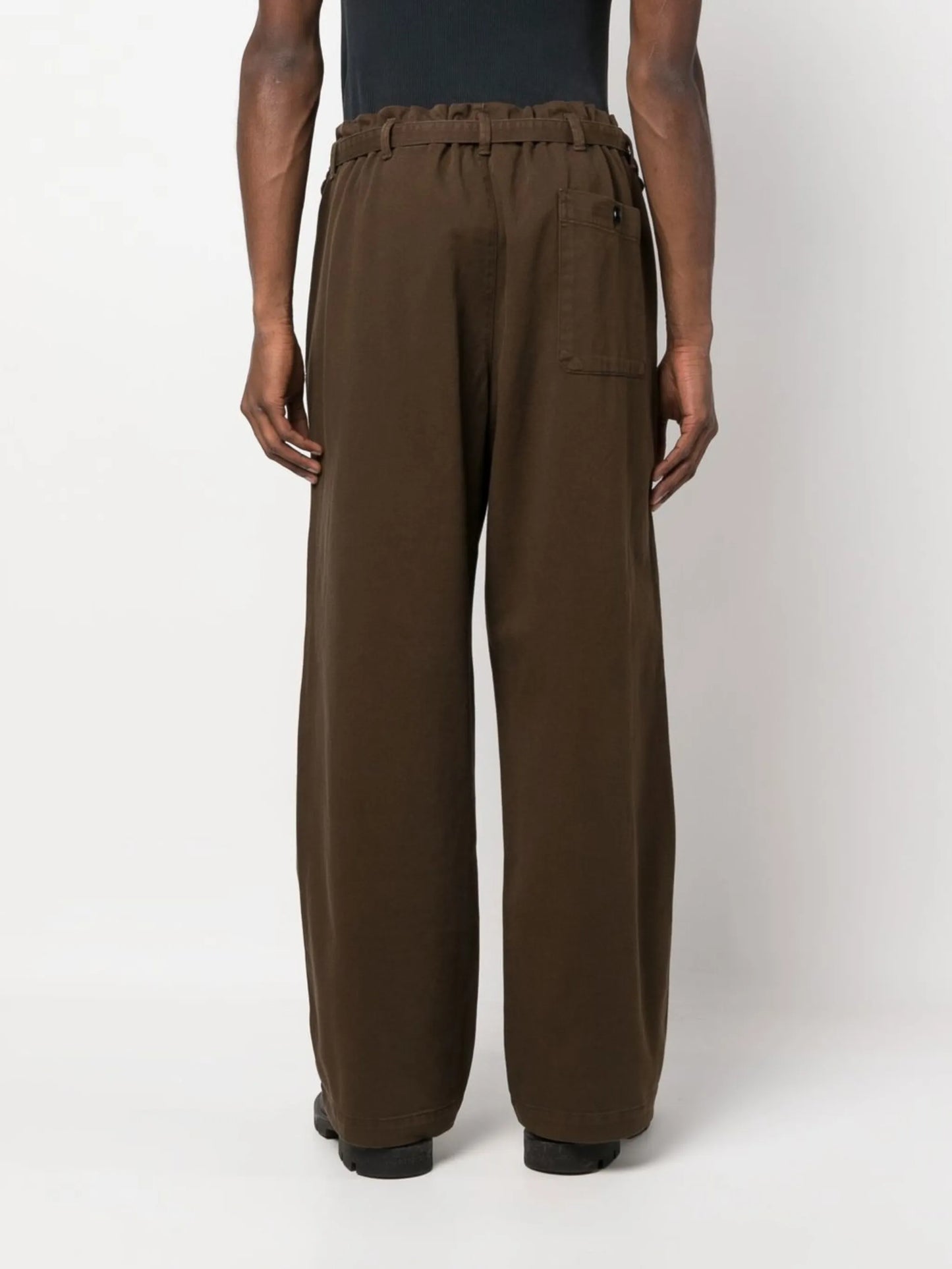 belted wide-leg trousers