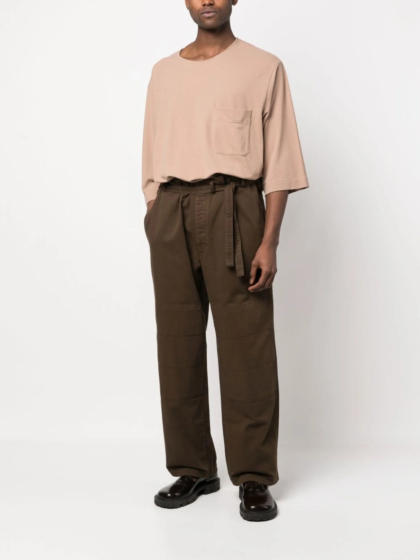 belted wide-leg trousers