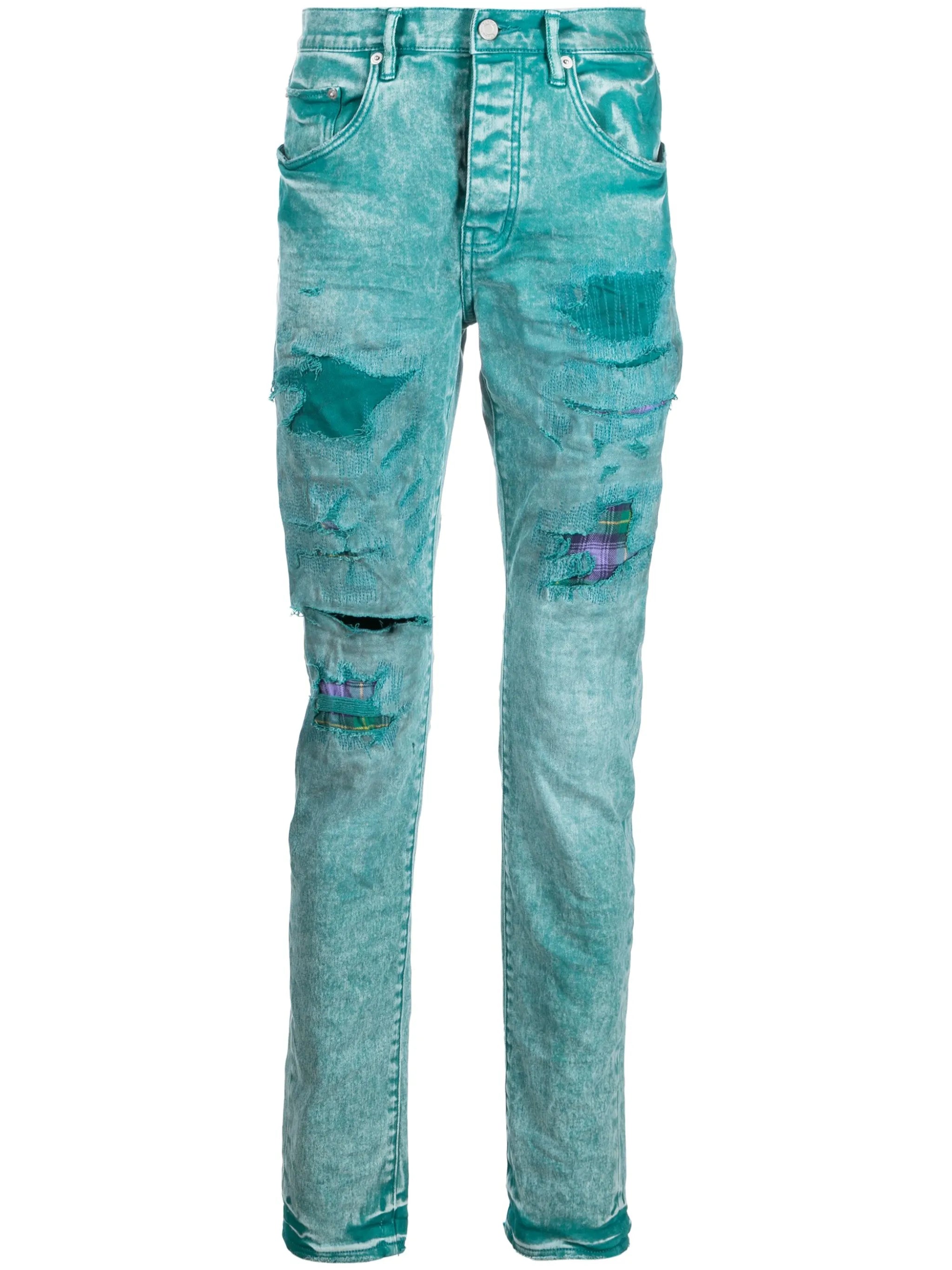 distressed skinny cut jeans
