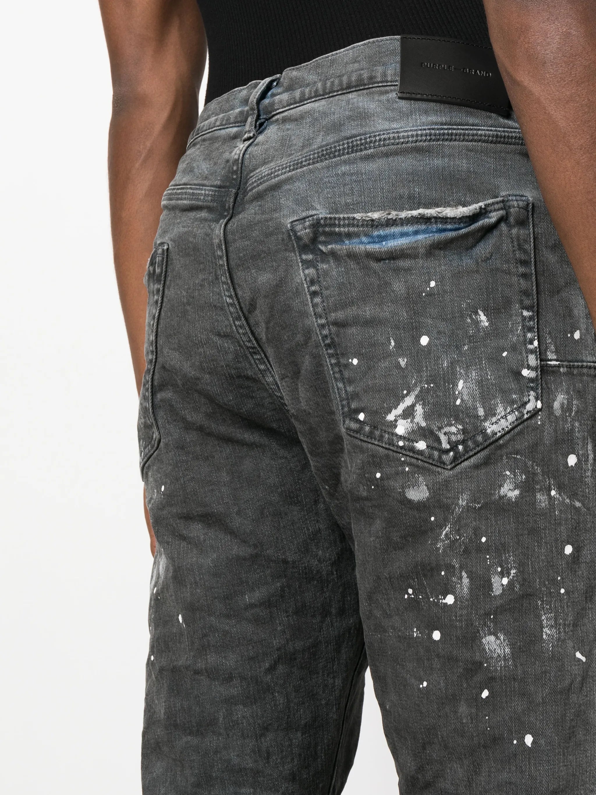 paint splatter straight-leg jeans