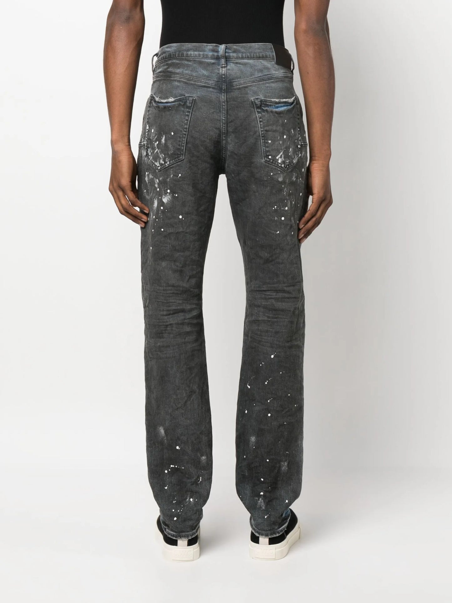 paint splatter straight-leg jeans