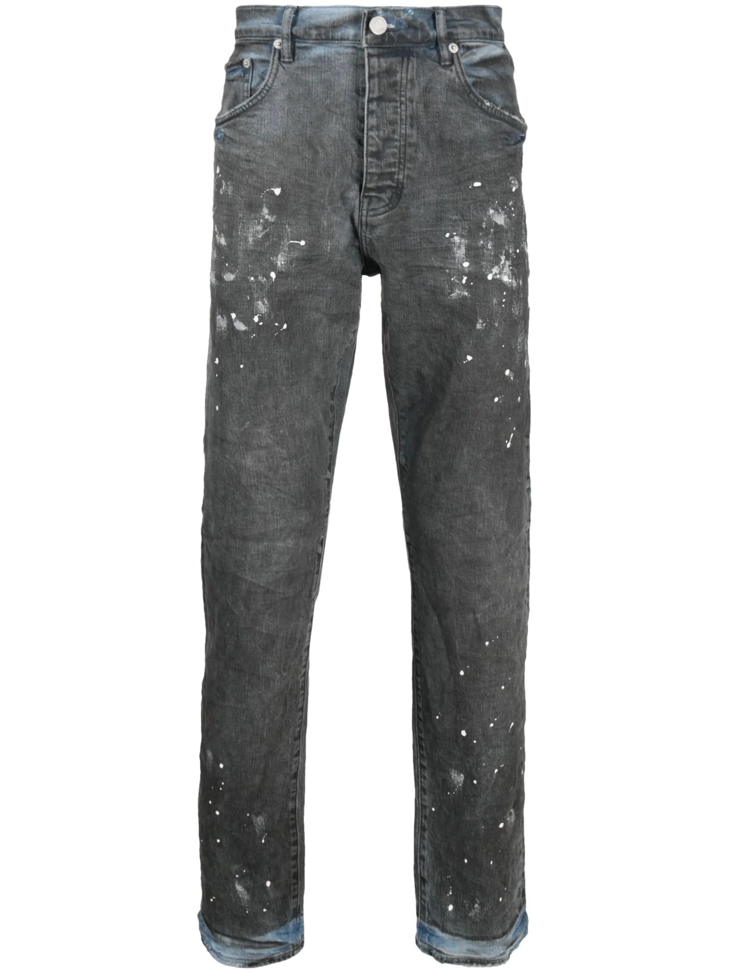 paint splatter straight-leg jeans