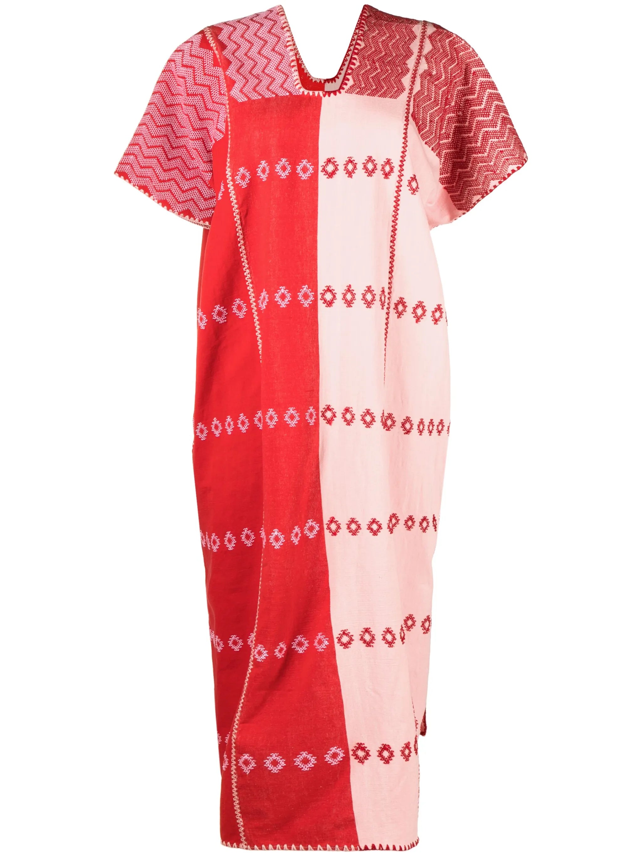 embroidered cotton midi dress