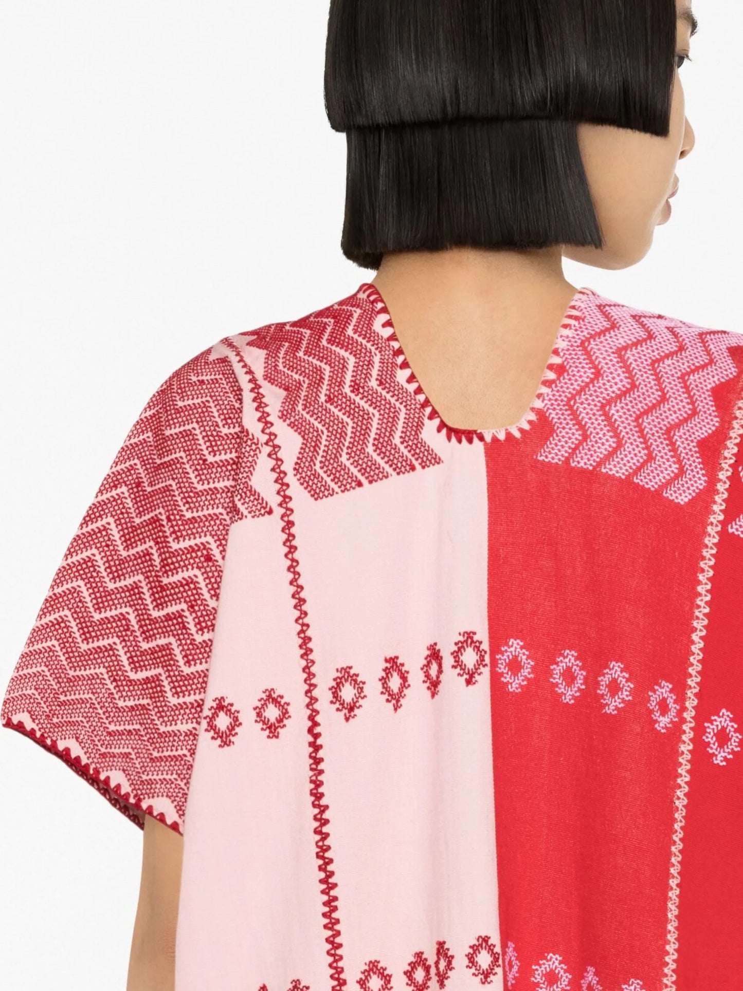 embroidered cotton midi dress