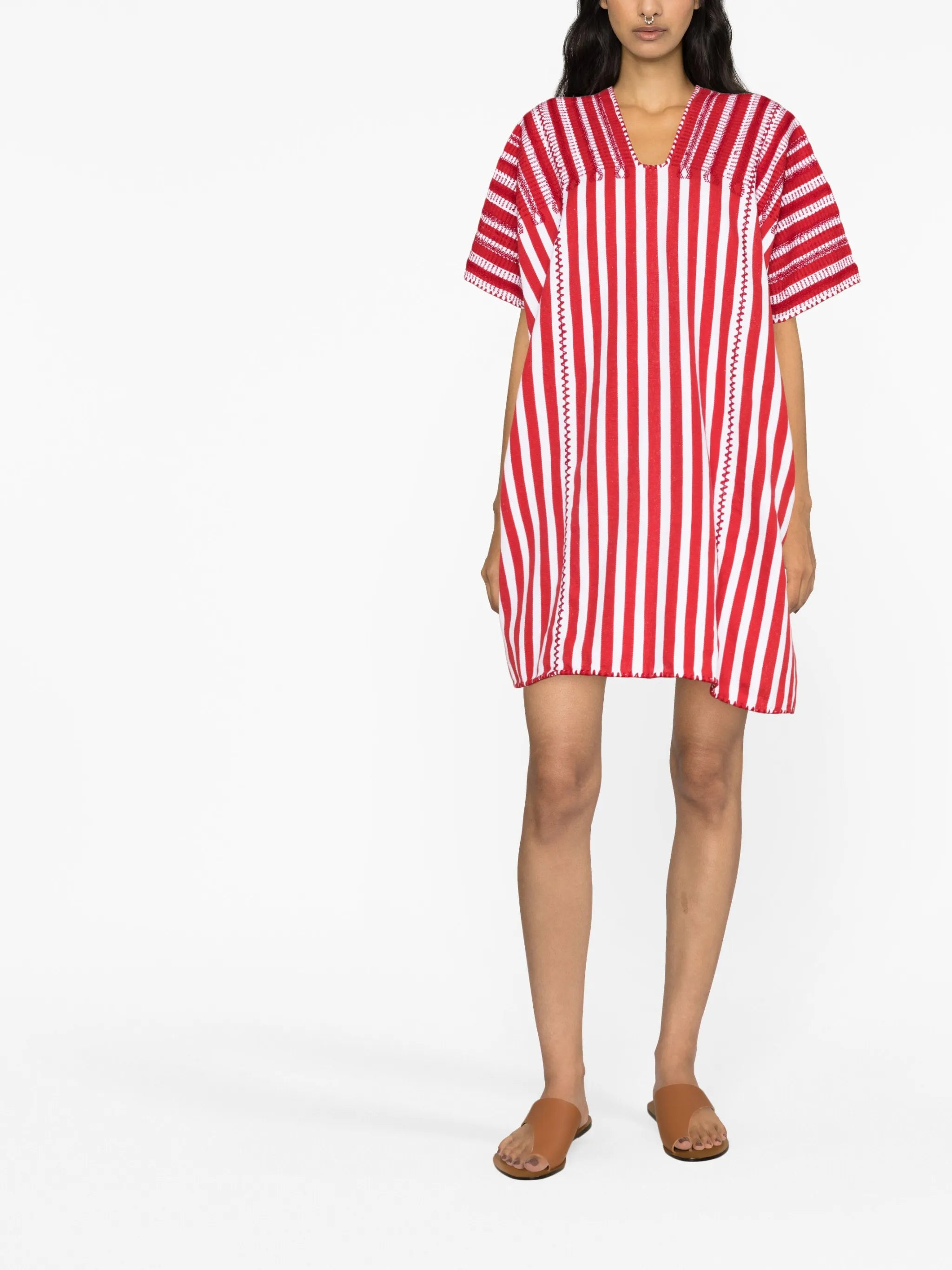 striped mini dress