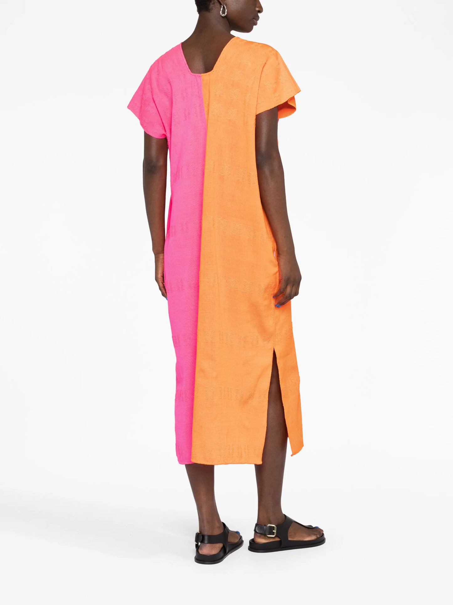 colour-block cotton midi dress