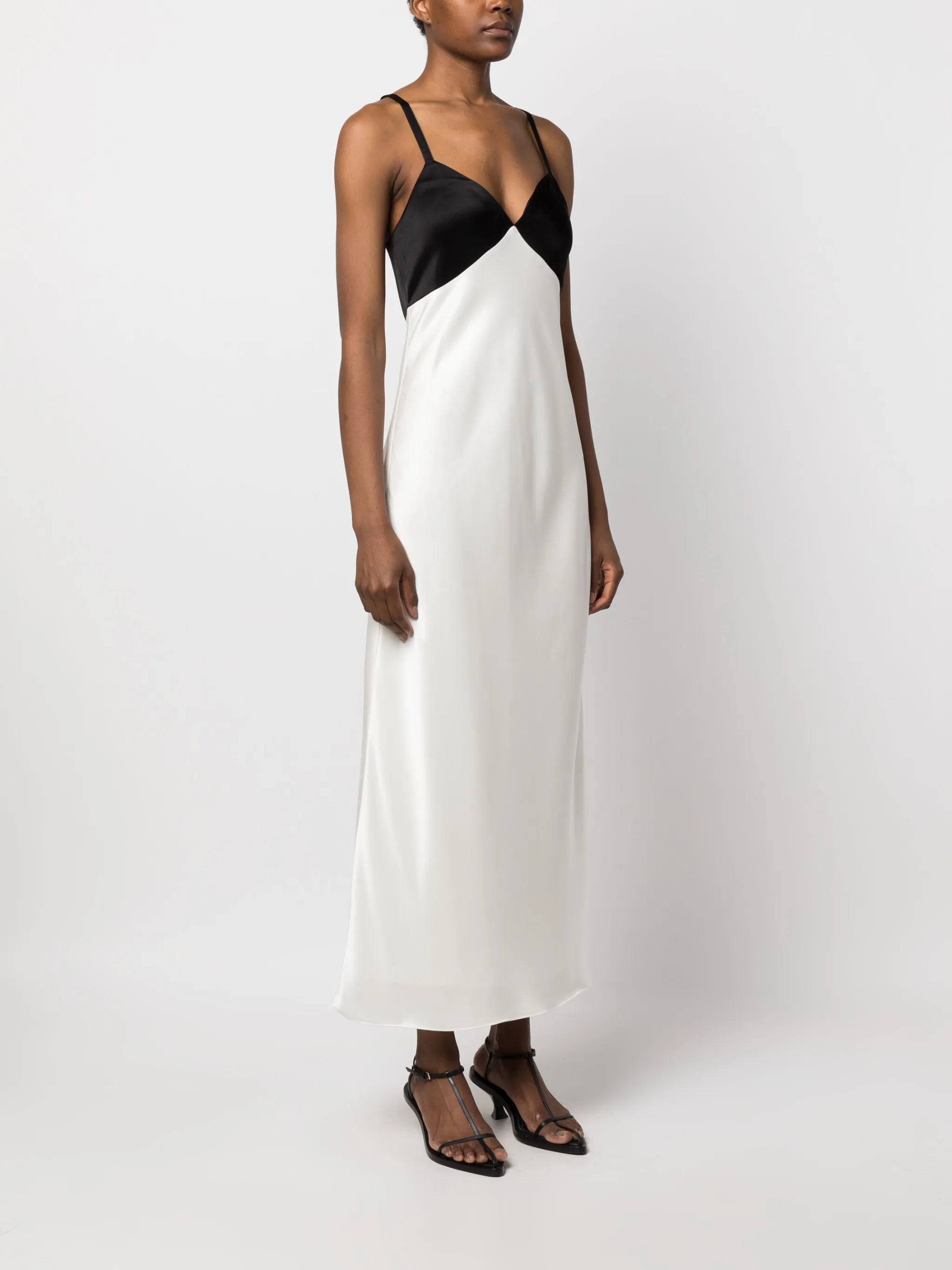 two-tone satin dress