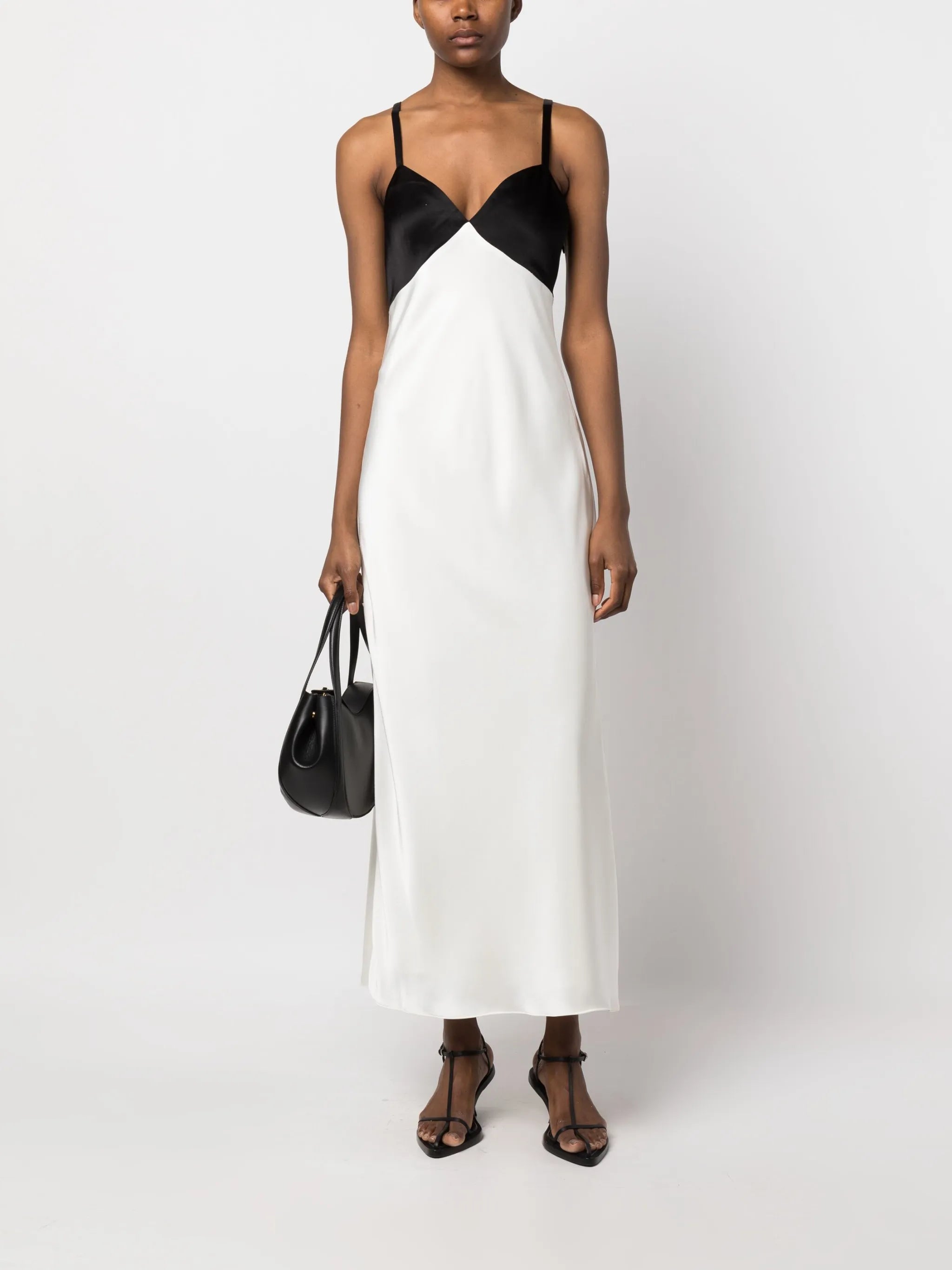 two-tone satin dress