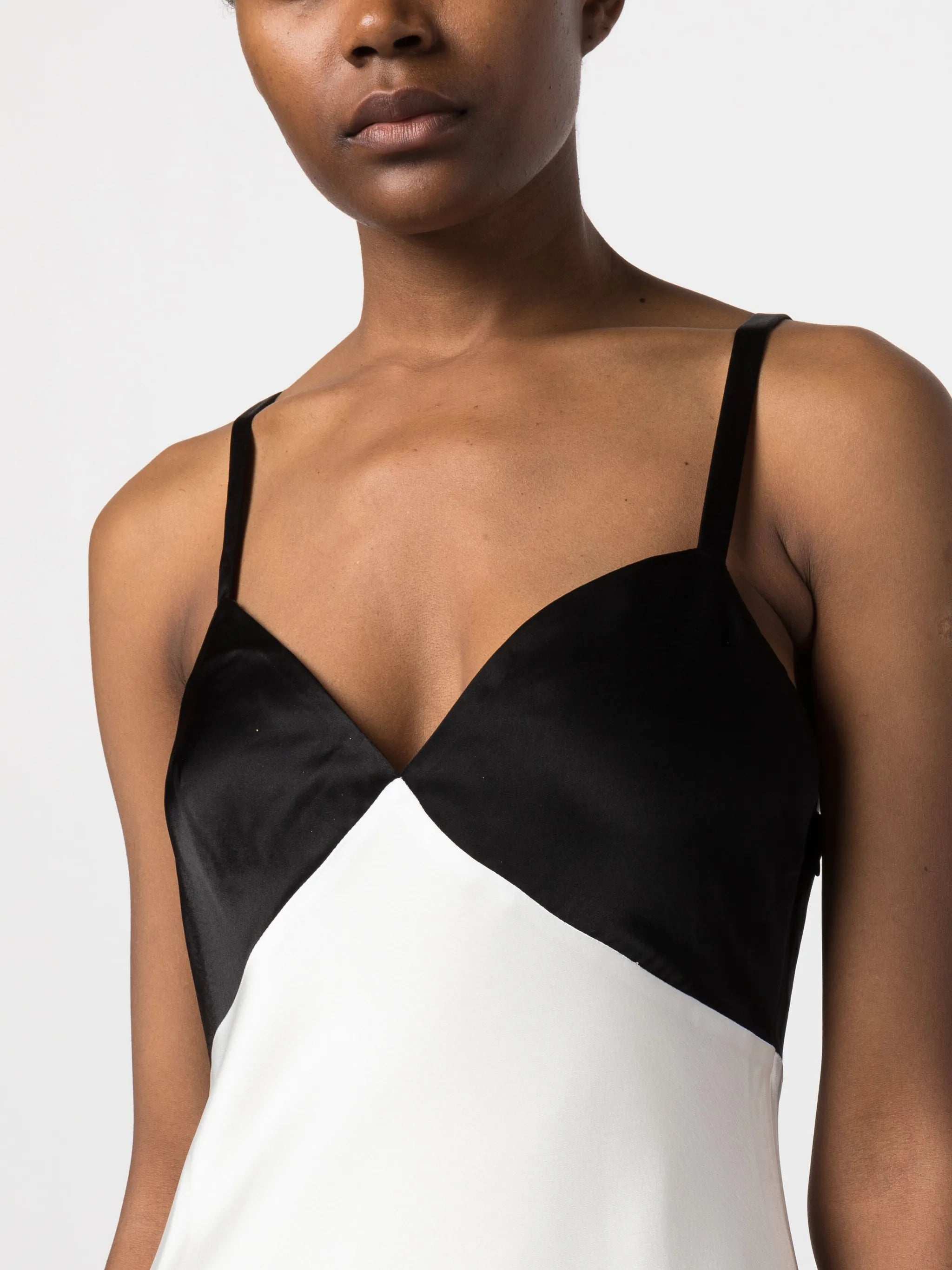 two-tone satin dress