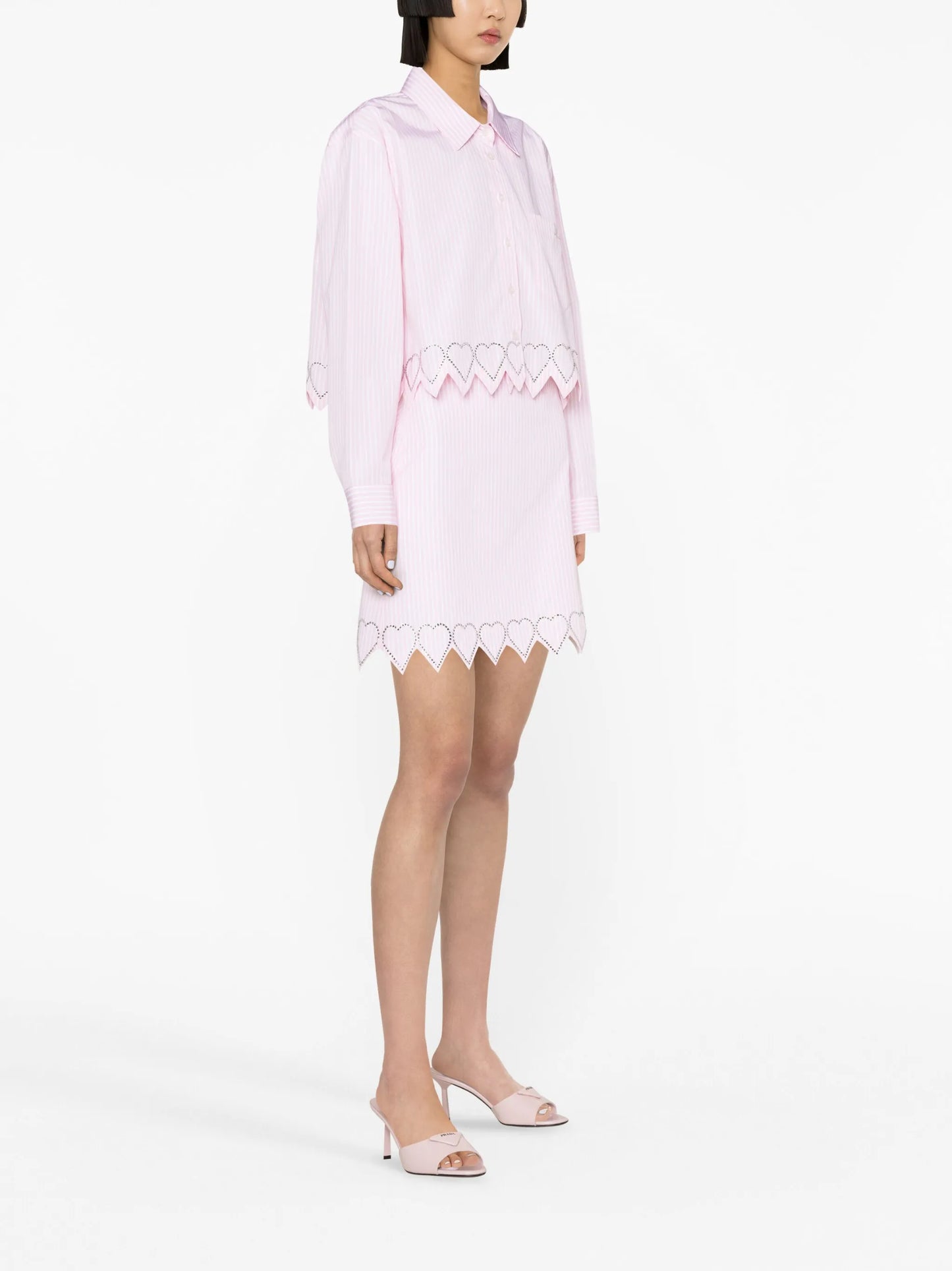 embellished heart-trim mini skirt