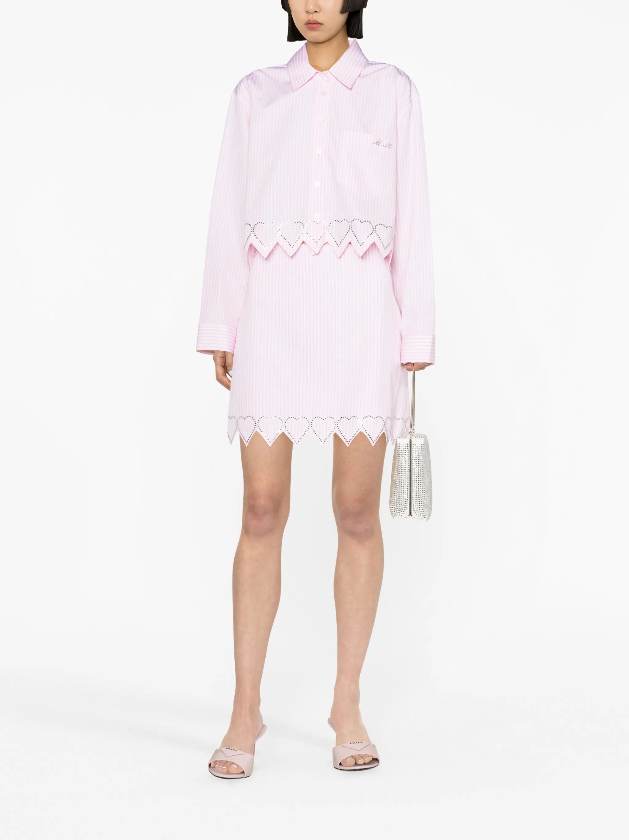 embellished heart-trim mini skirt