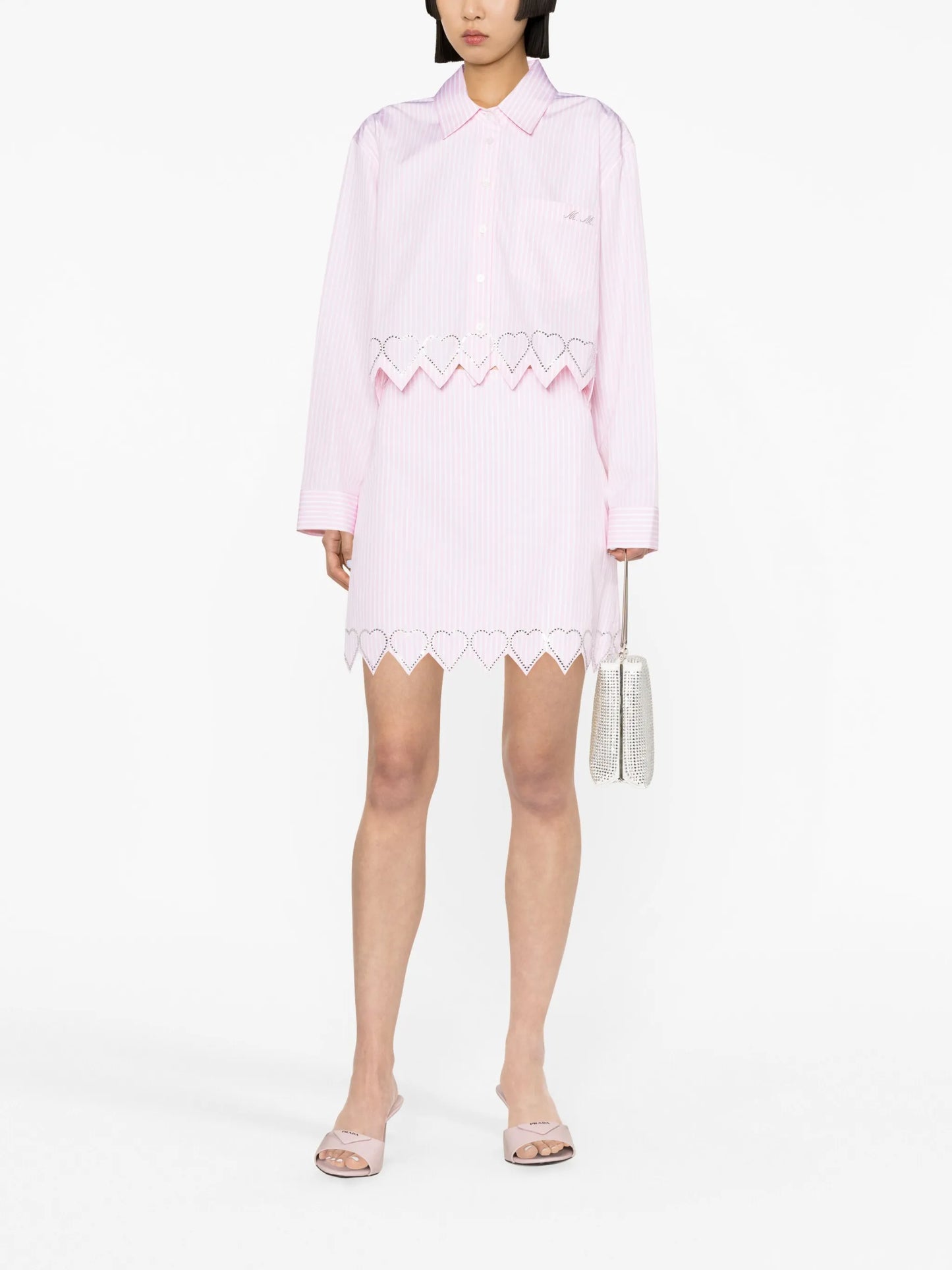embellished heart-trim mini skirt