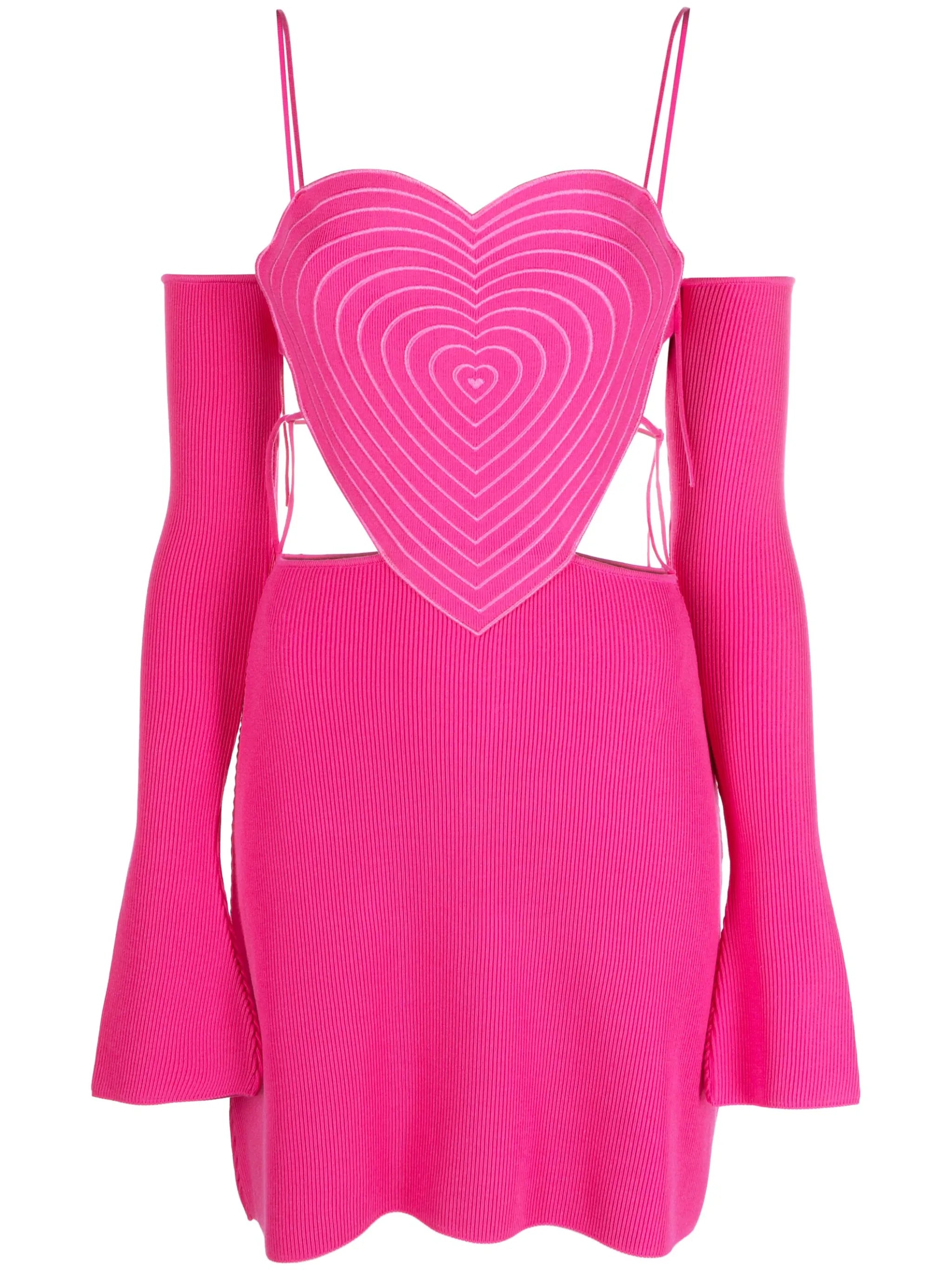 off-shoulder heart mini dress