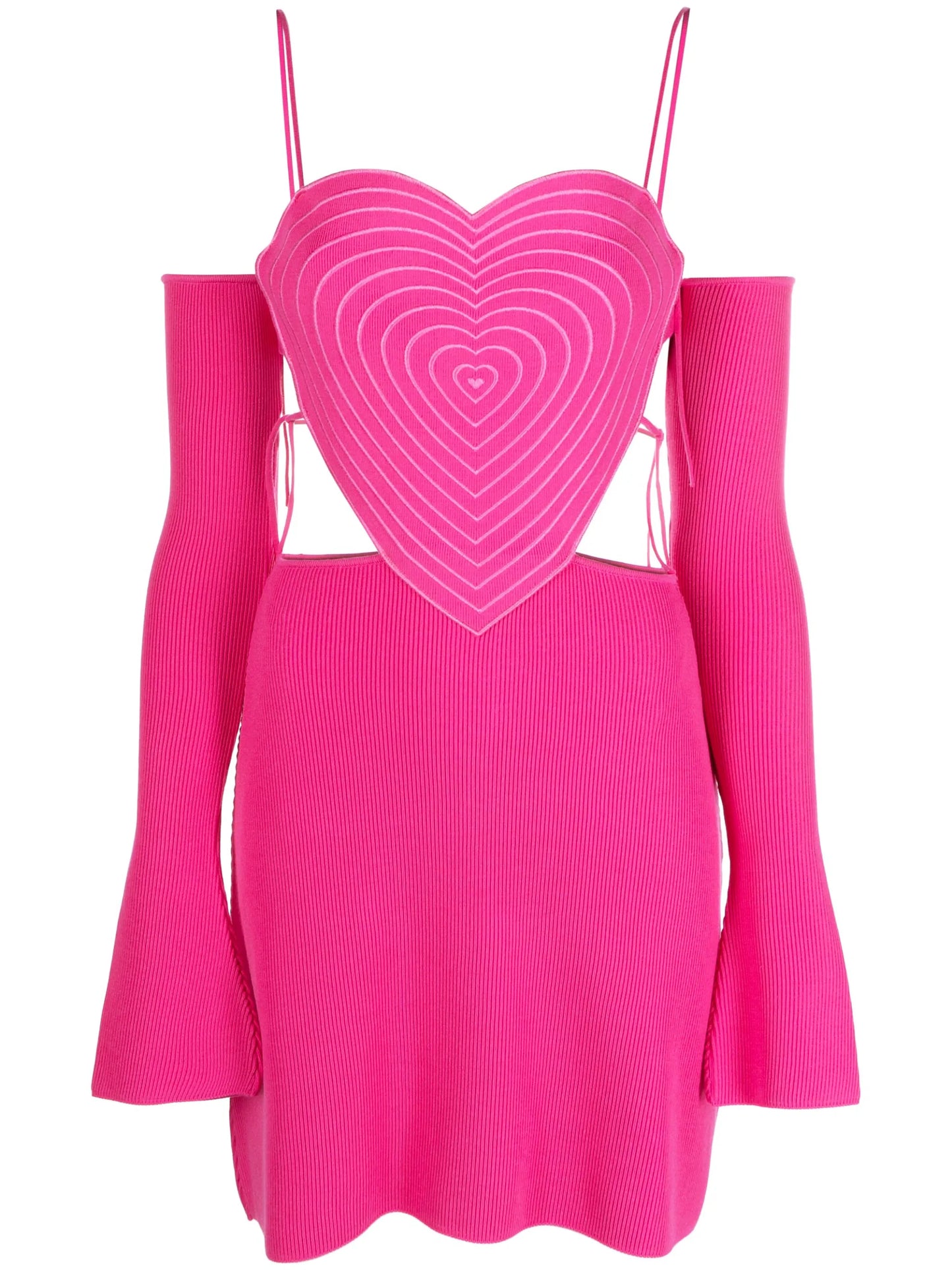 off-shoulder heart mini dress