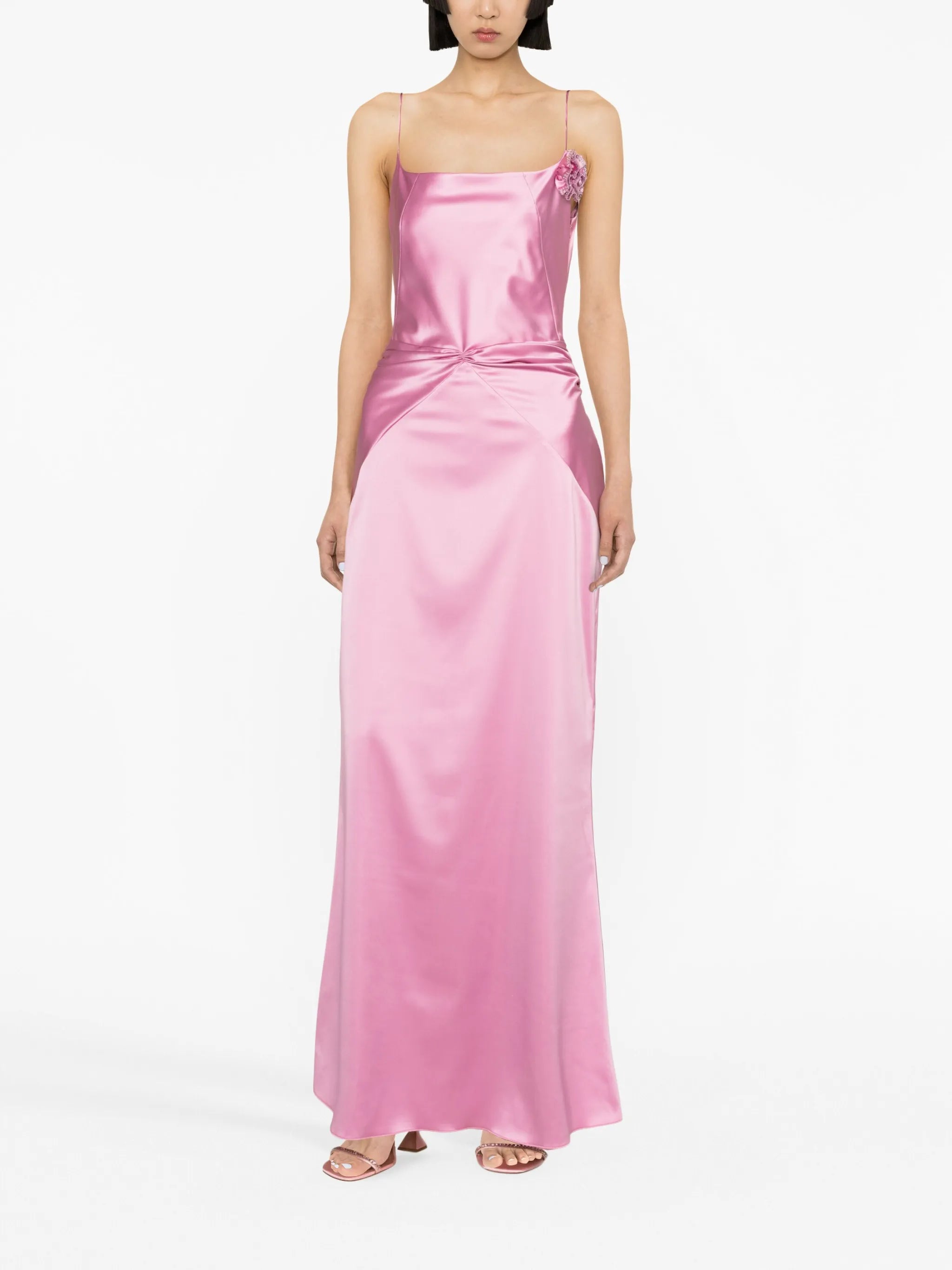 embellished-flower detail maxi dress