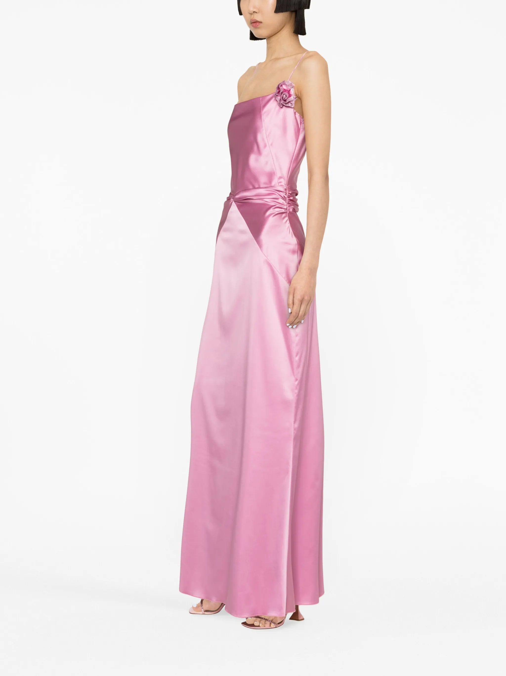 embellished-flower detail maxi dress