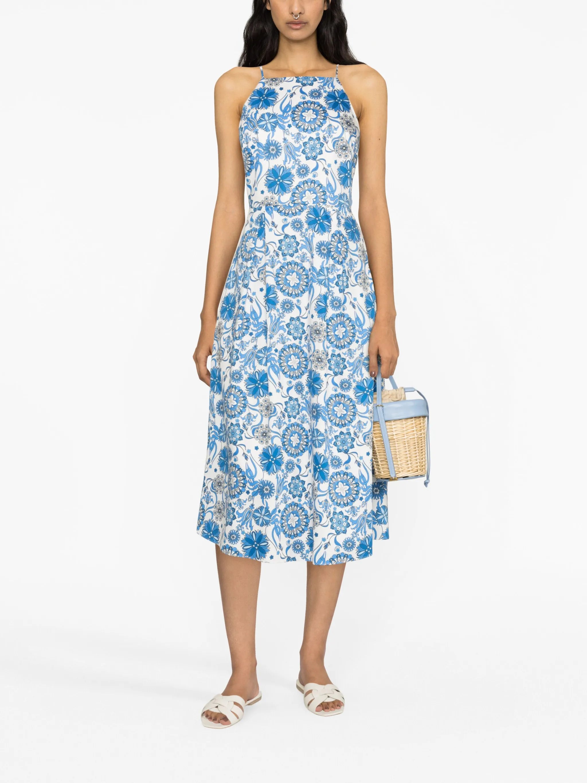 Goreti Voile floral-print midi dress