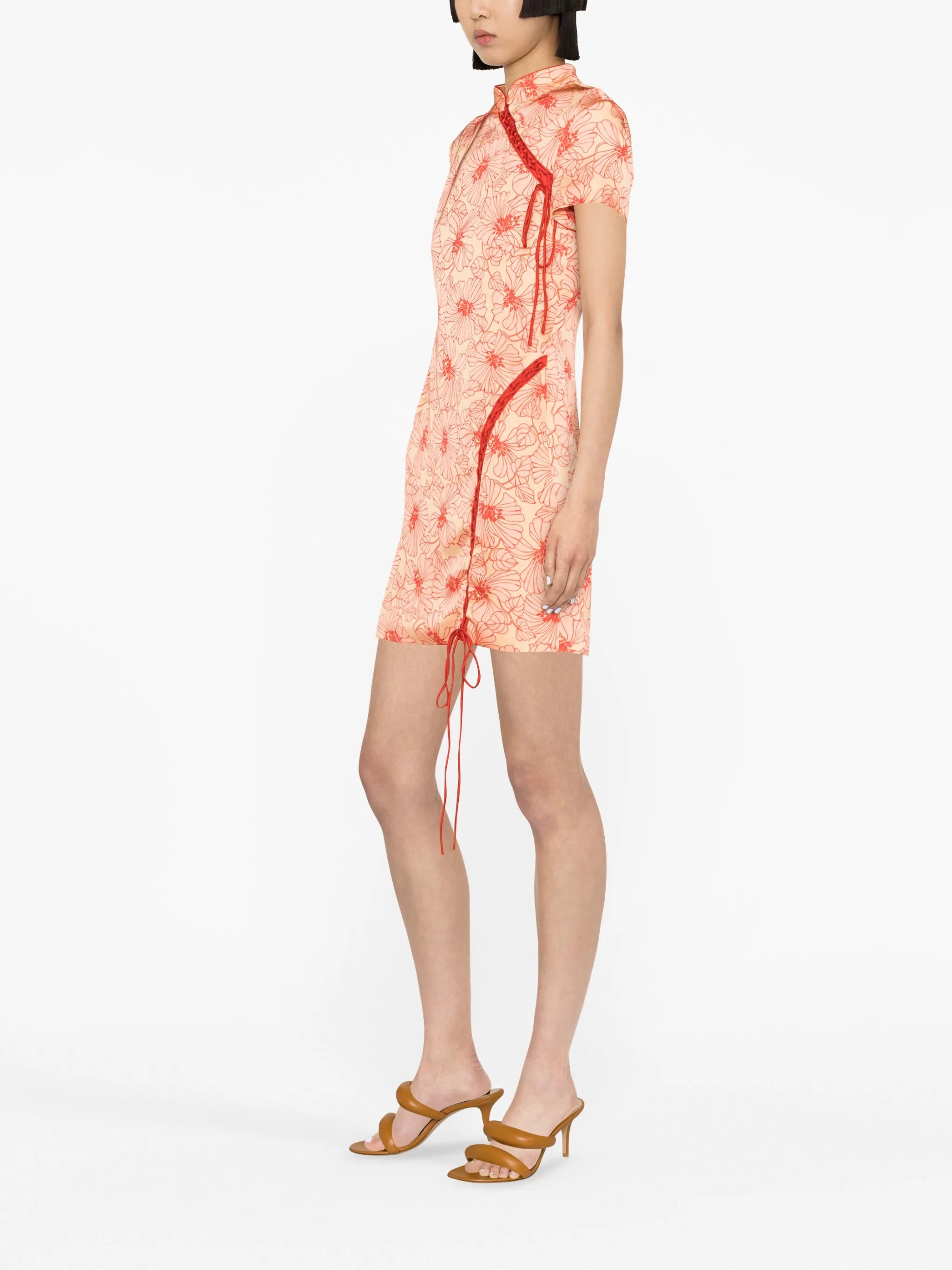 Trapeze floral-print mini dress