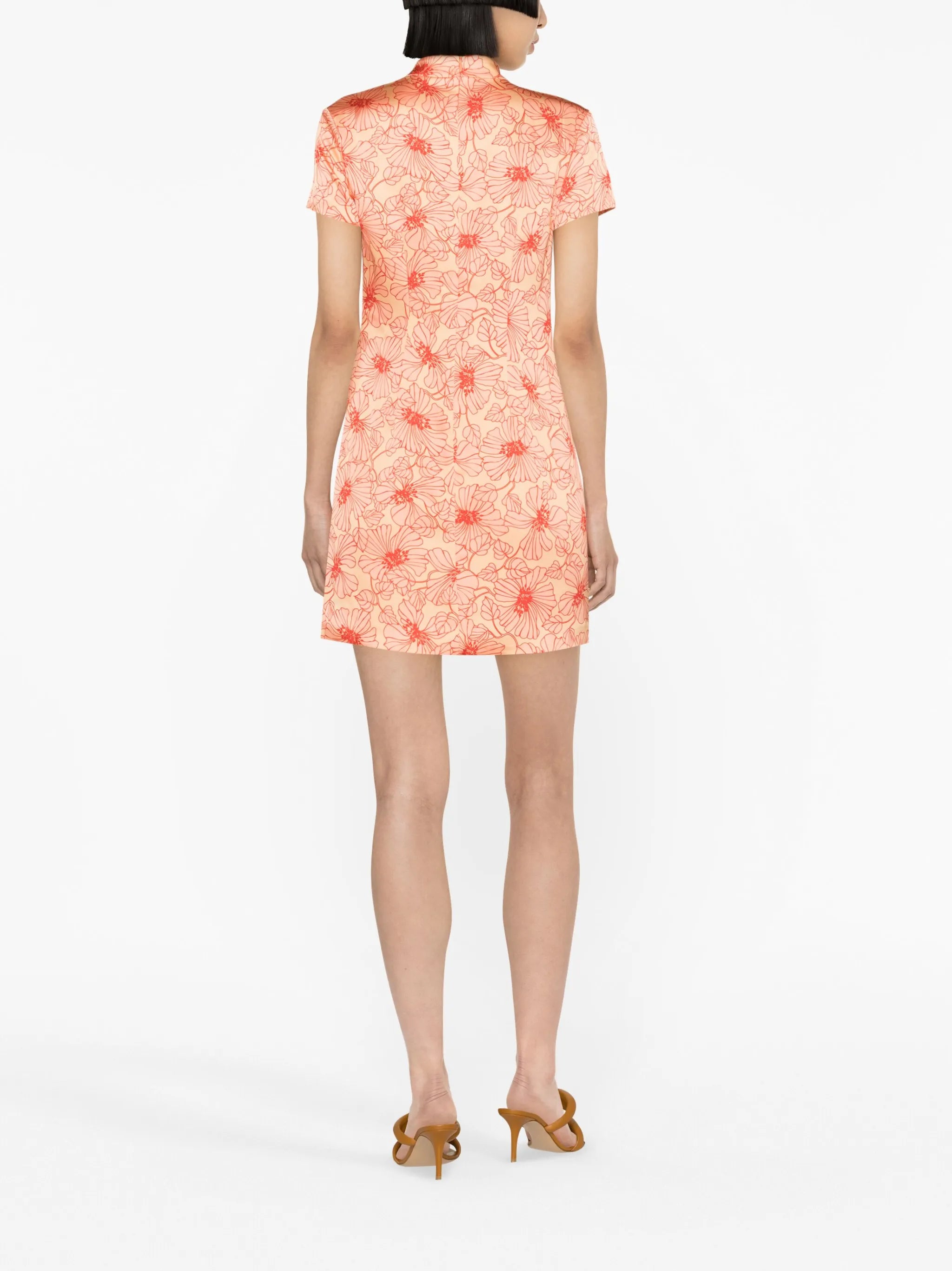 Trapeze floral-print mini dress