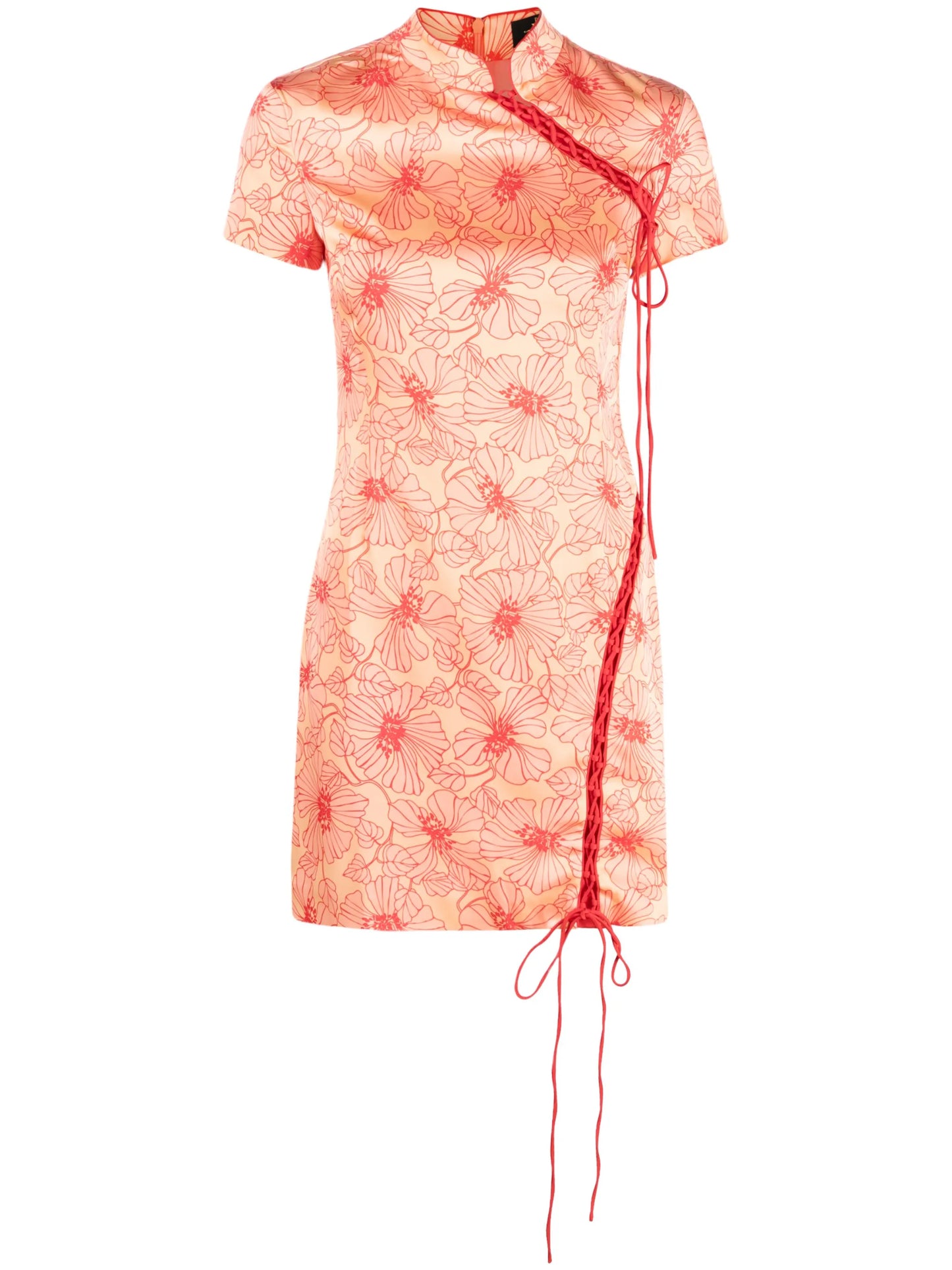 Trapeze floral-print mini dress