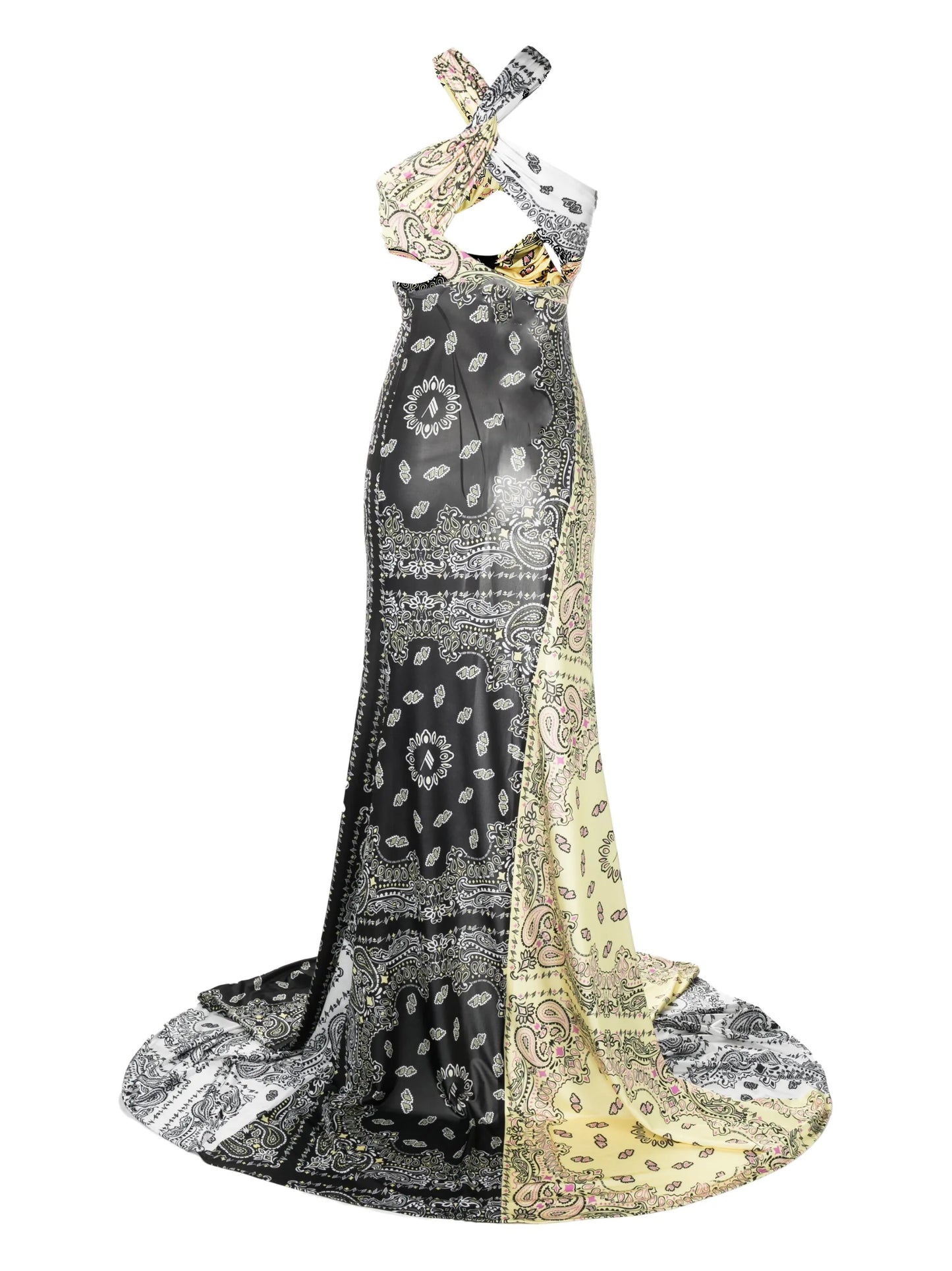 Dara bandana-print gown