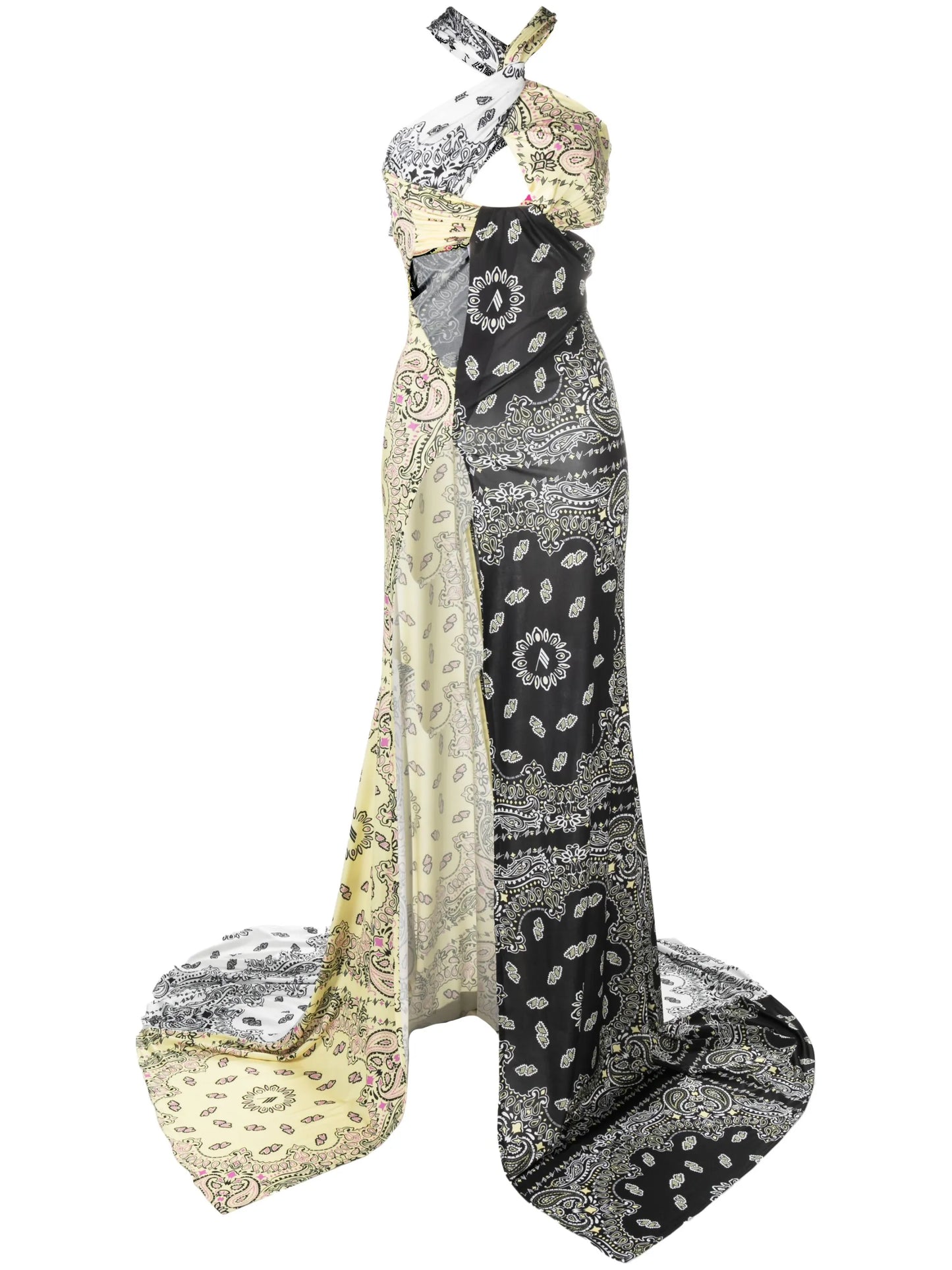 Dara bandana-print gown