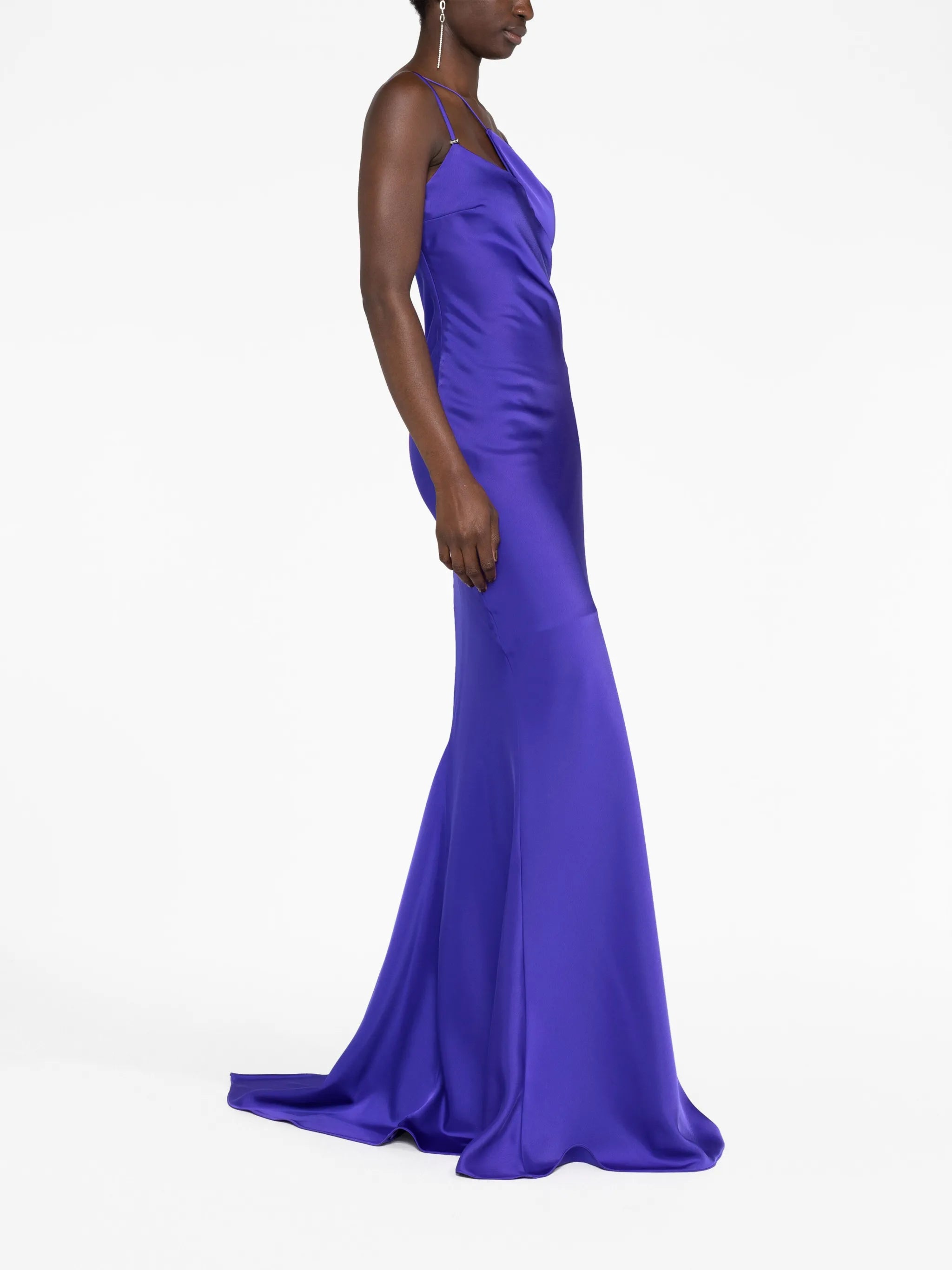 Melva asymmetric sleeveless gown