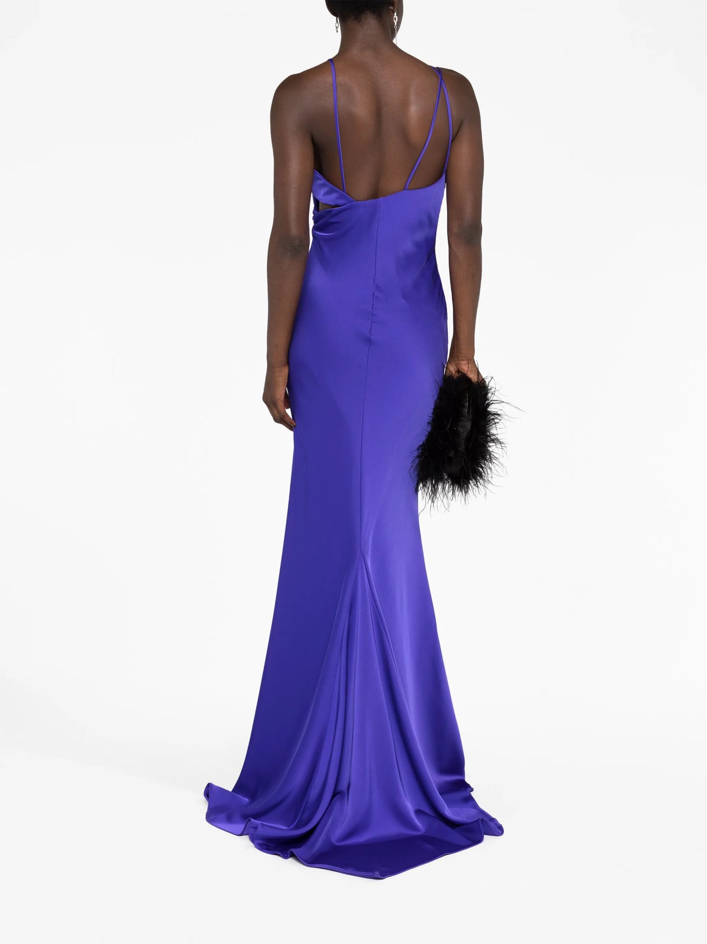 Melva asymmetric sleeveless gown