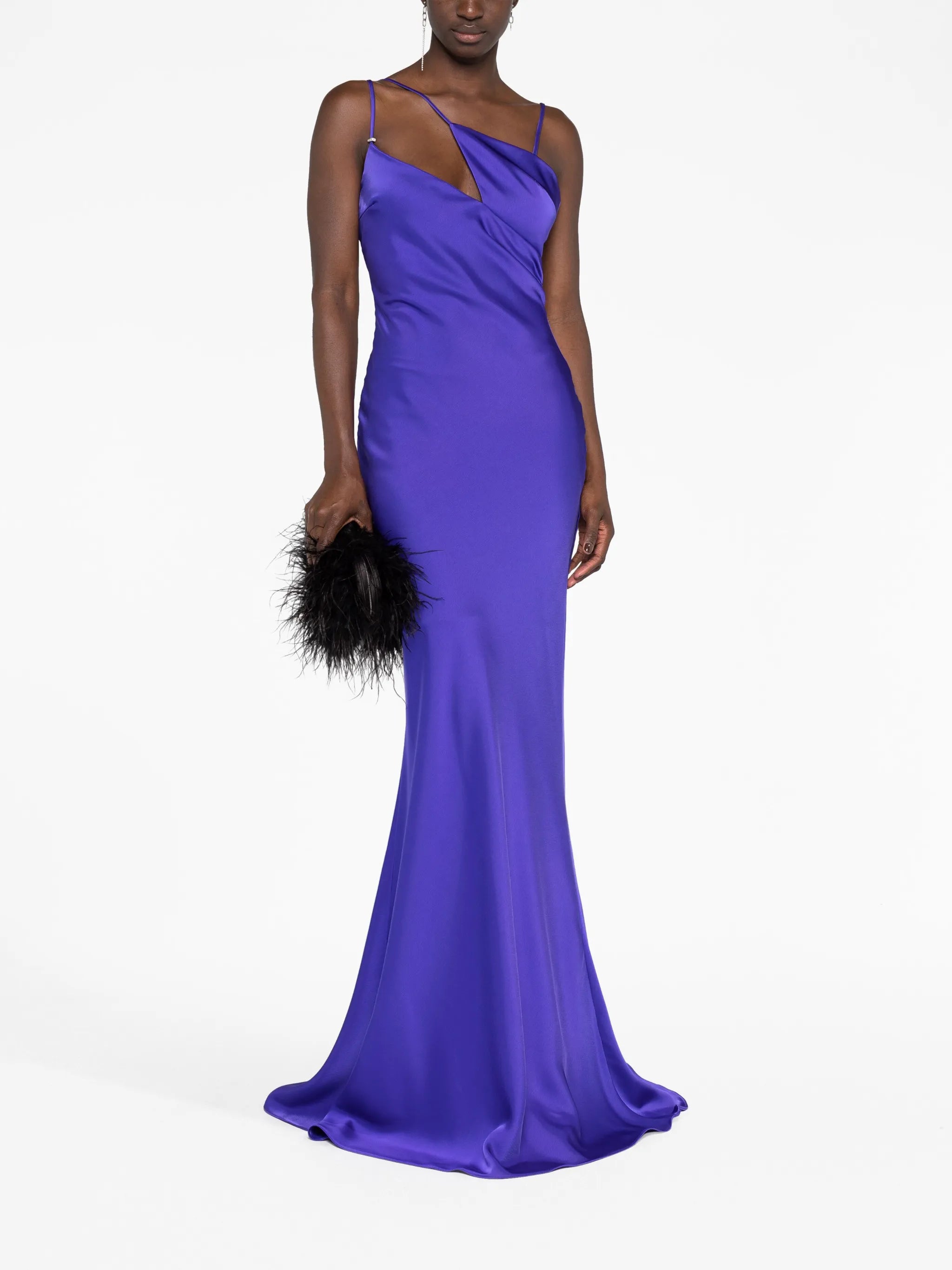 Melva asymmetric sleeveless gown