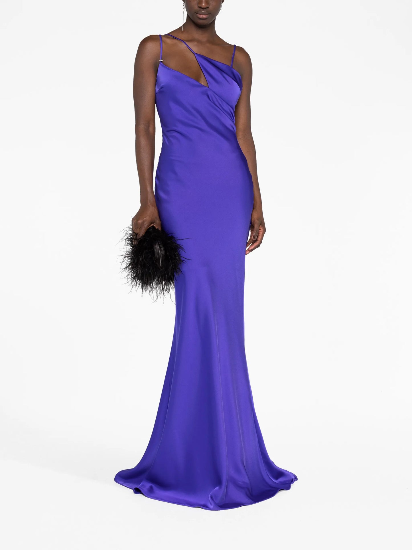 Melva asymmetric sleeveless gown