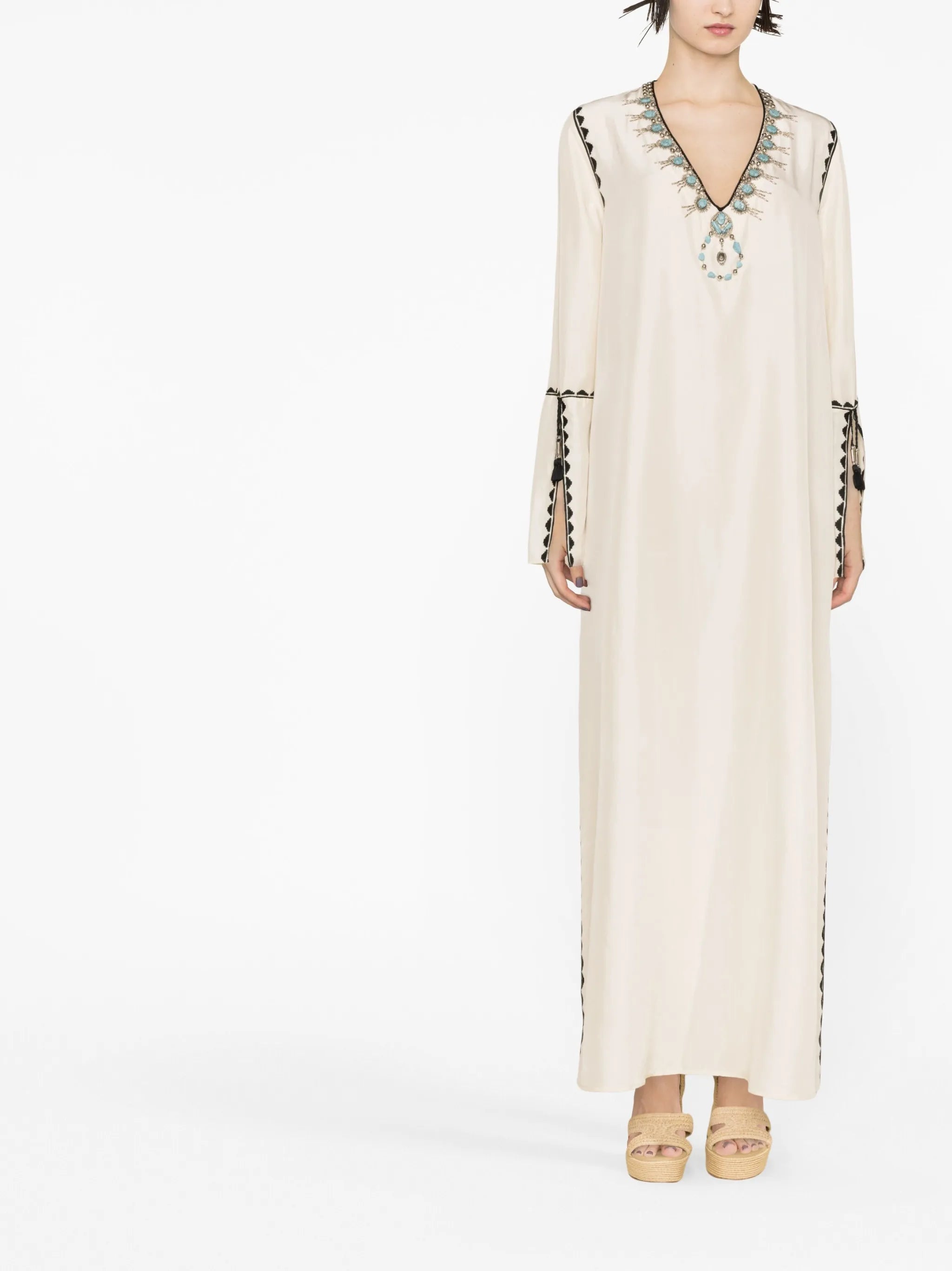 Avalie embellished silk kaftan