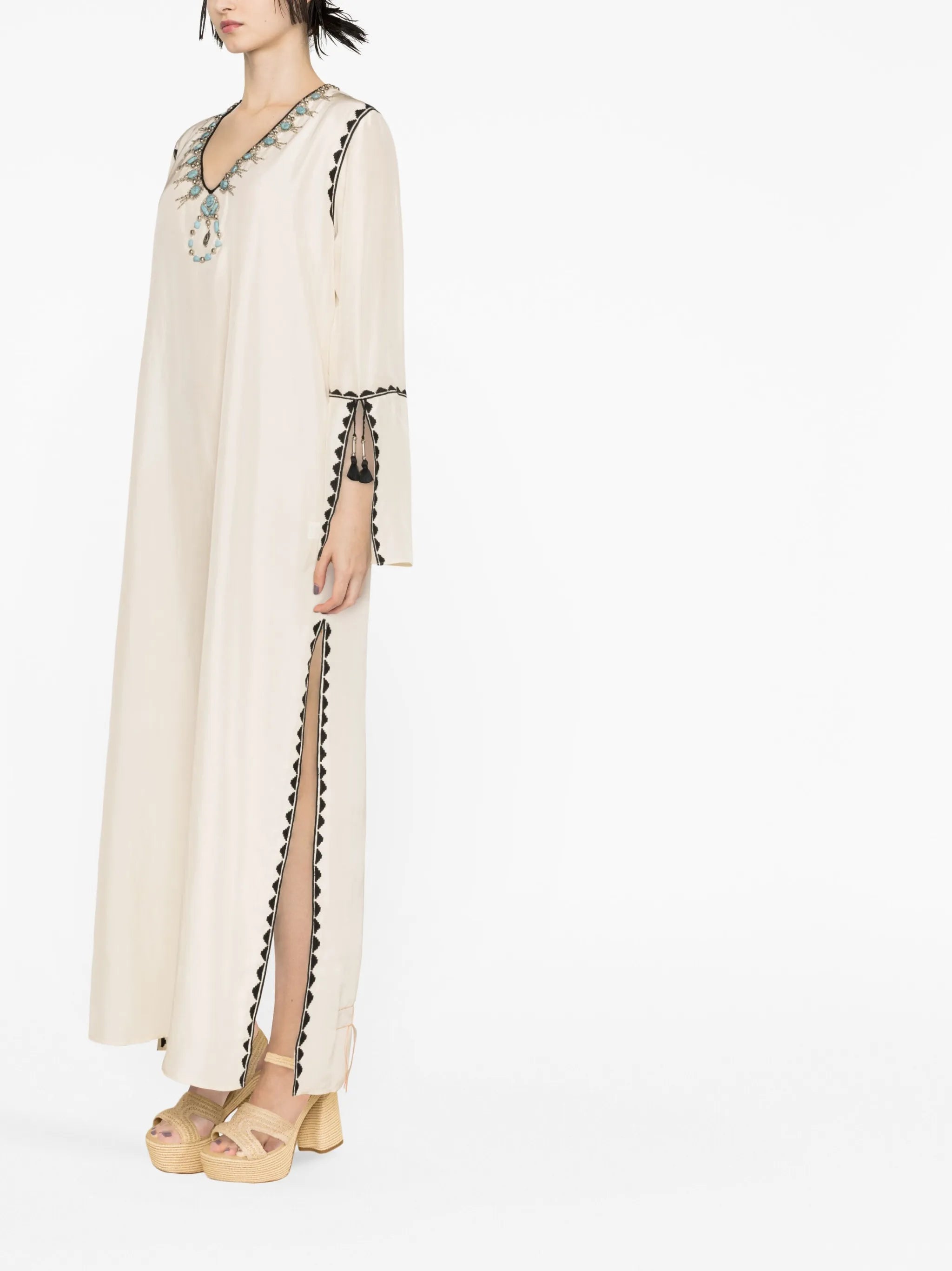 Avalie embellished silk kaftan