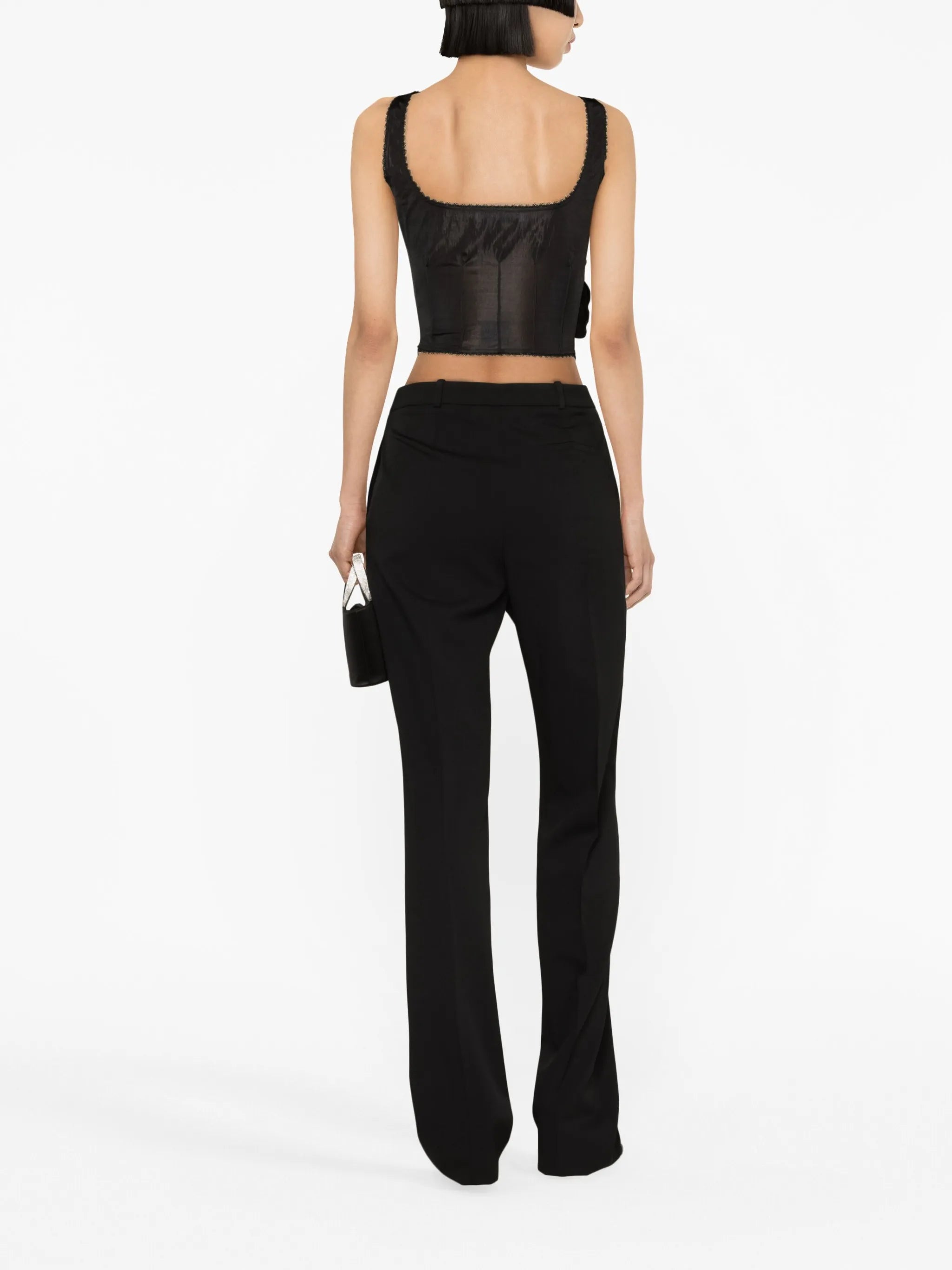 pressed-crease tailored-cut trousers