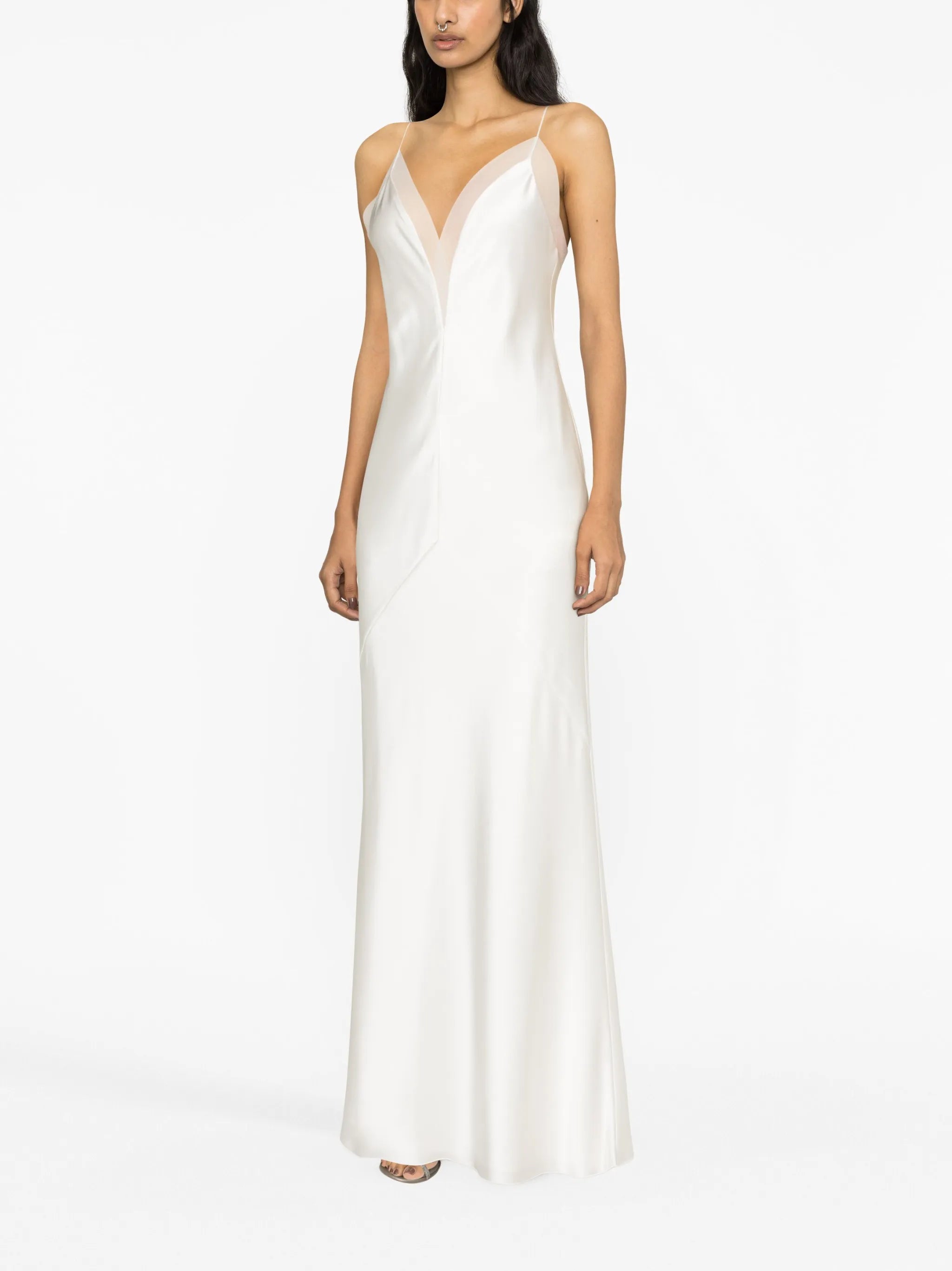 Lotus Flower silk maxi dress
