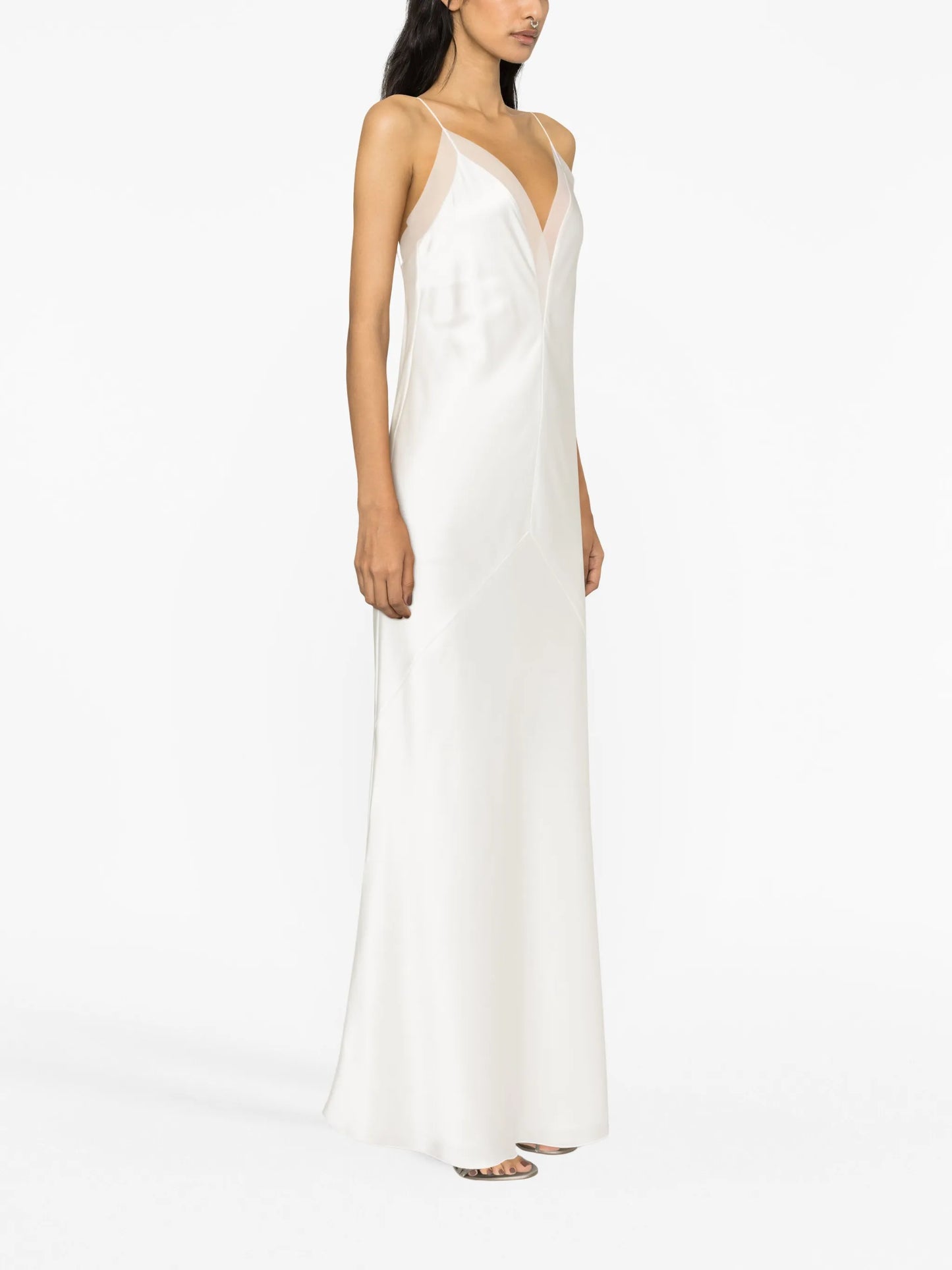Lotus Flower silk maxi dress