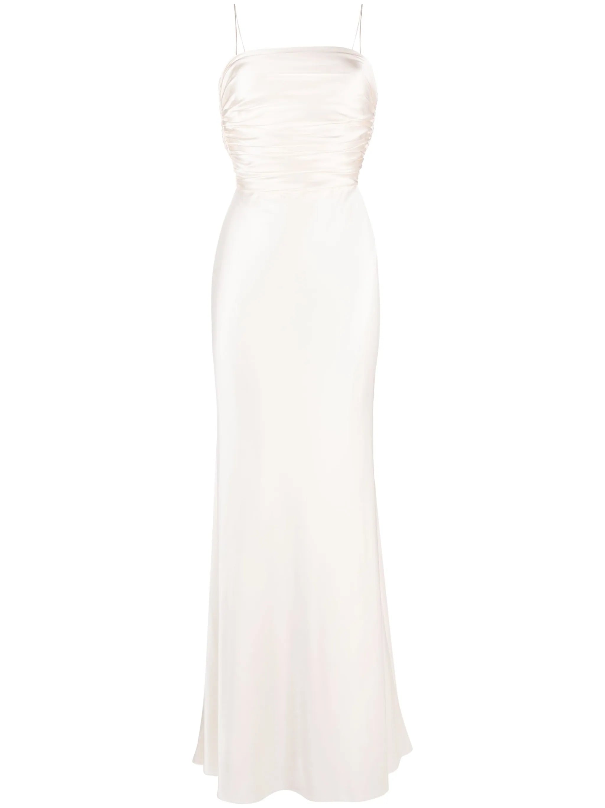 draped silk dress