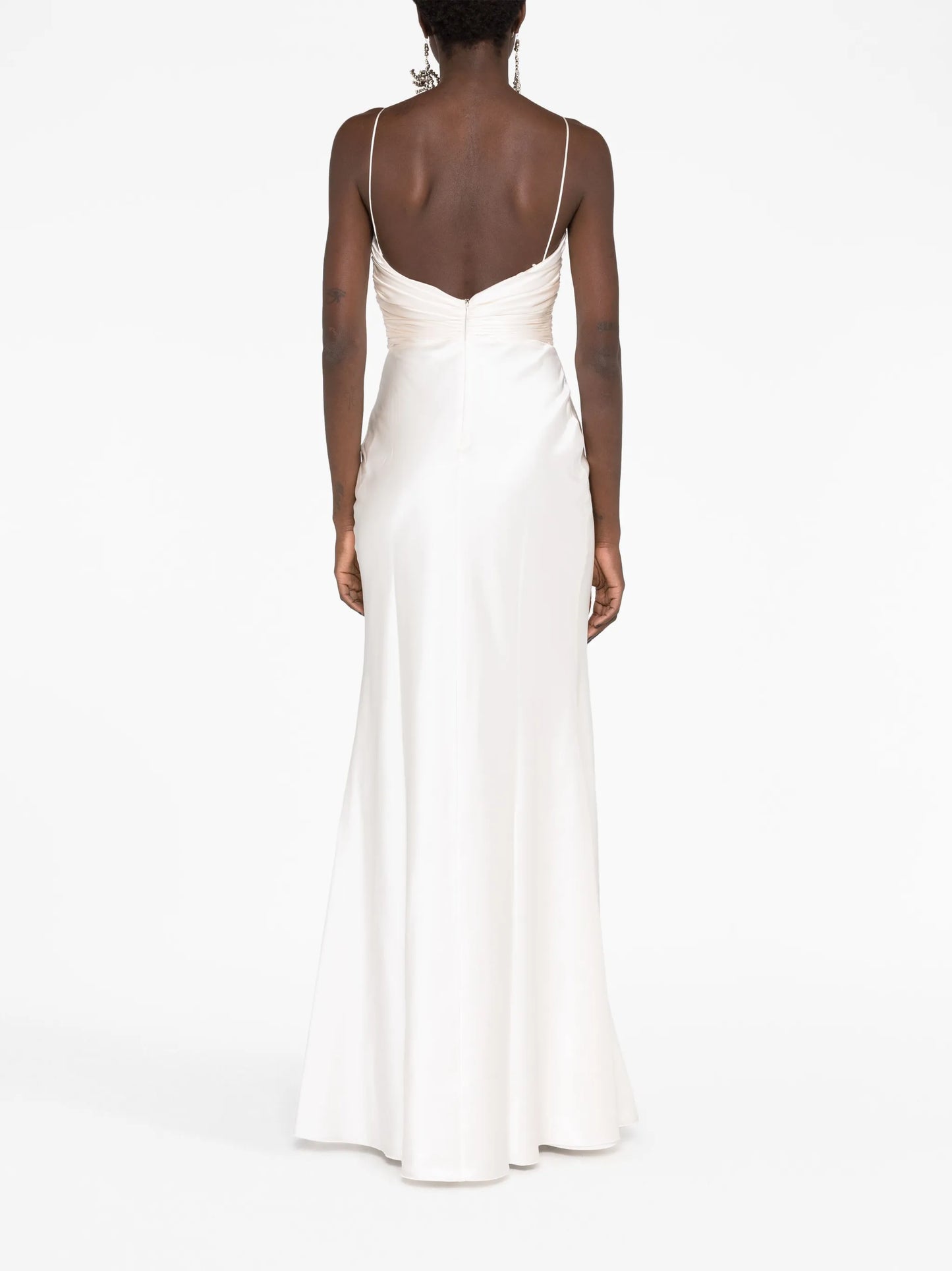 draped silk dress