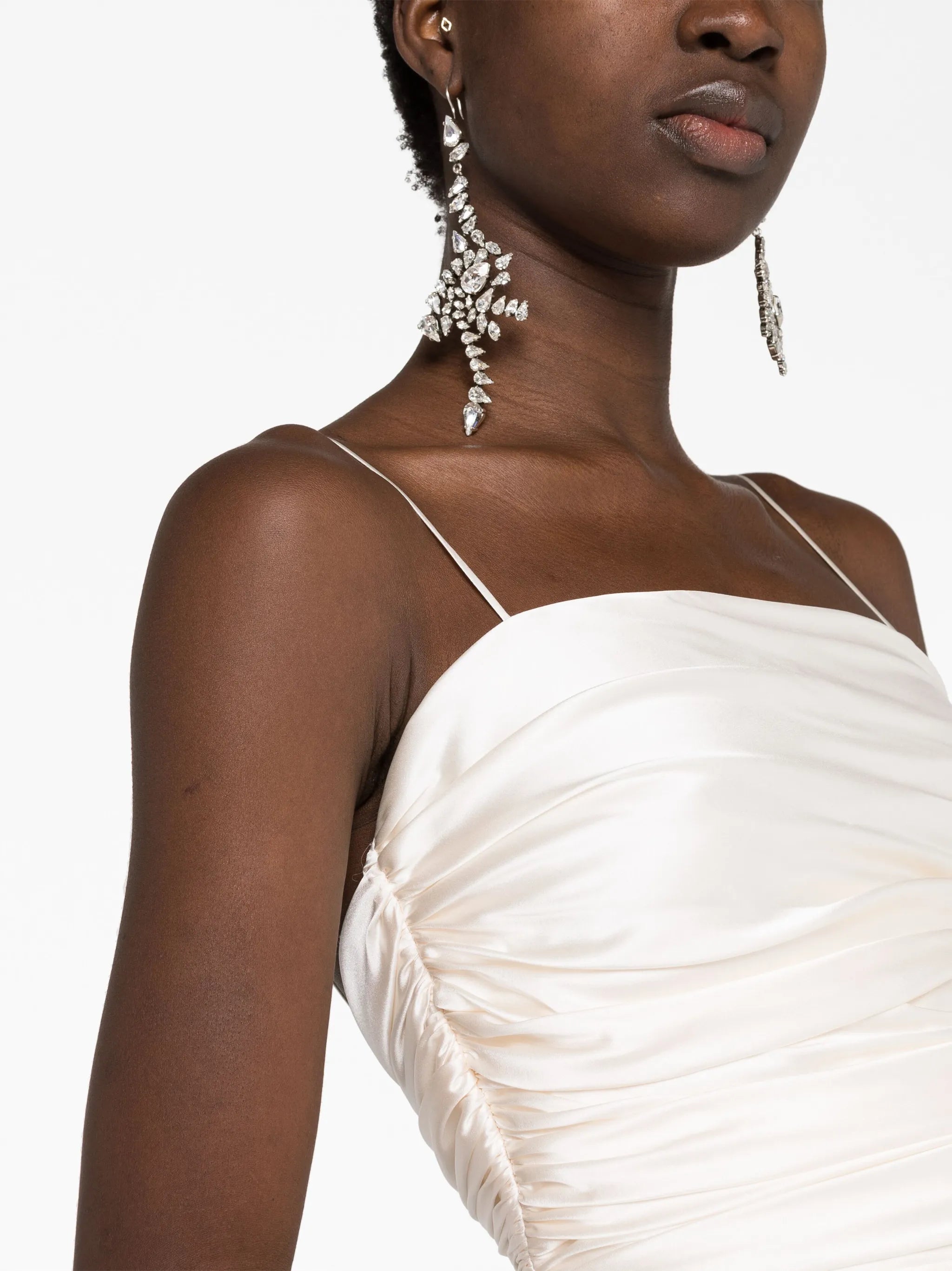 draped silk dress