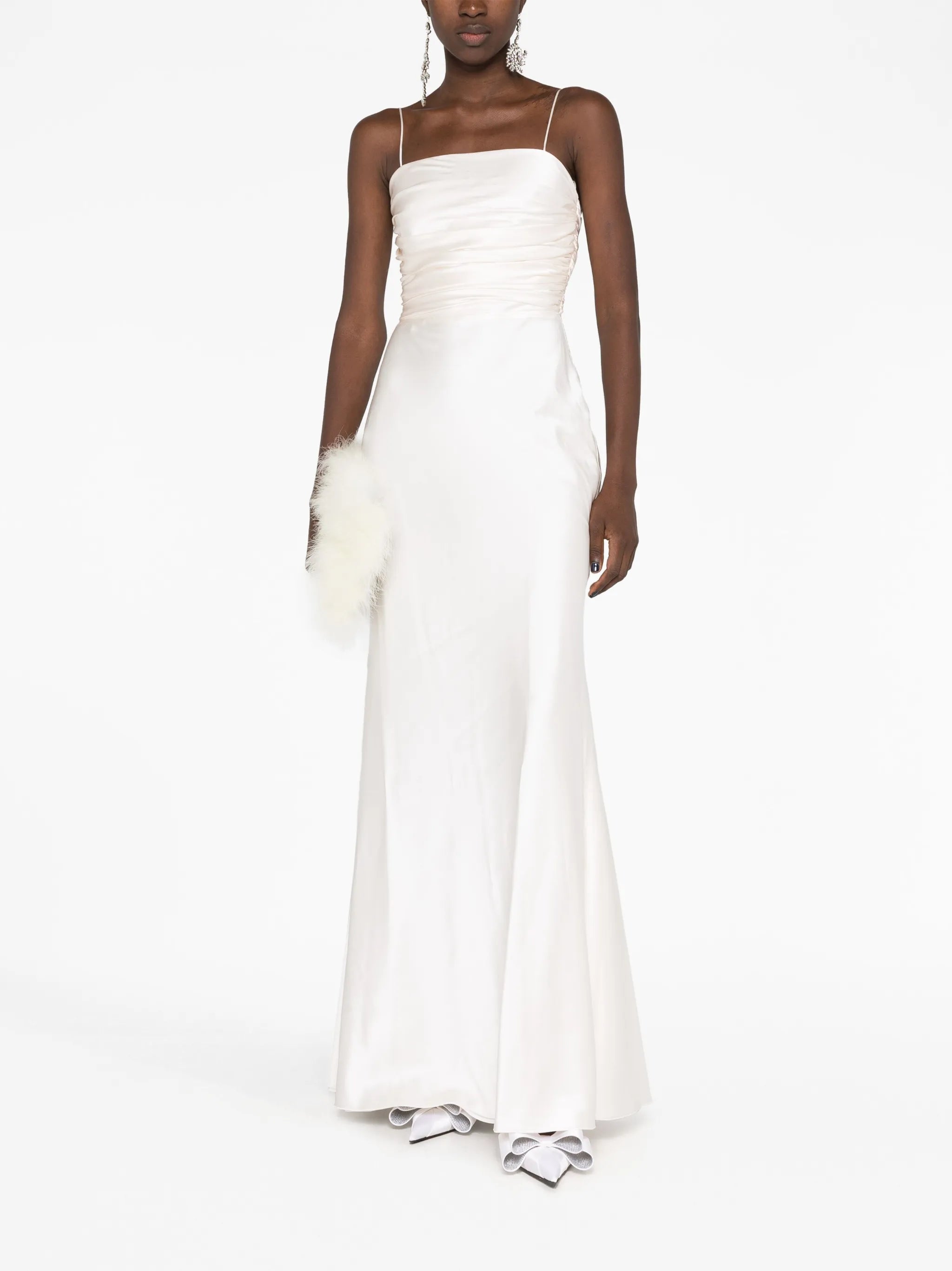 draped silk dress