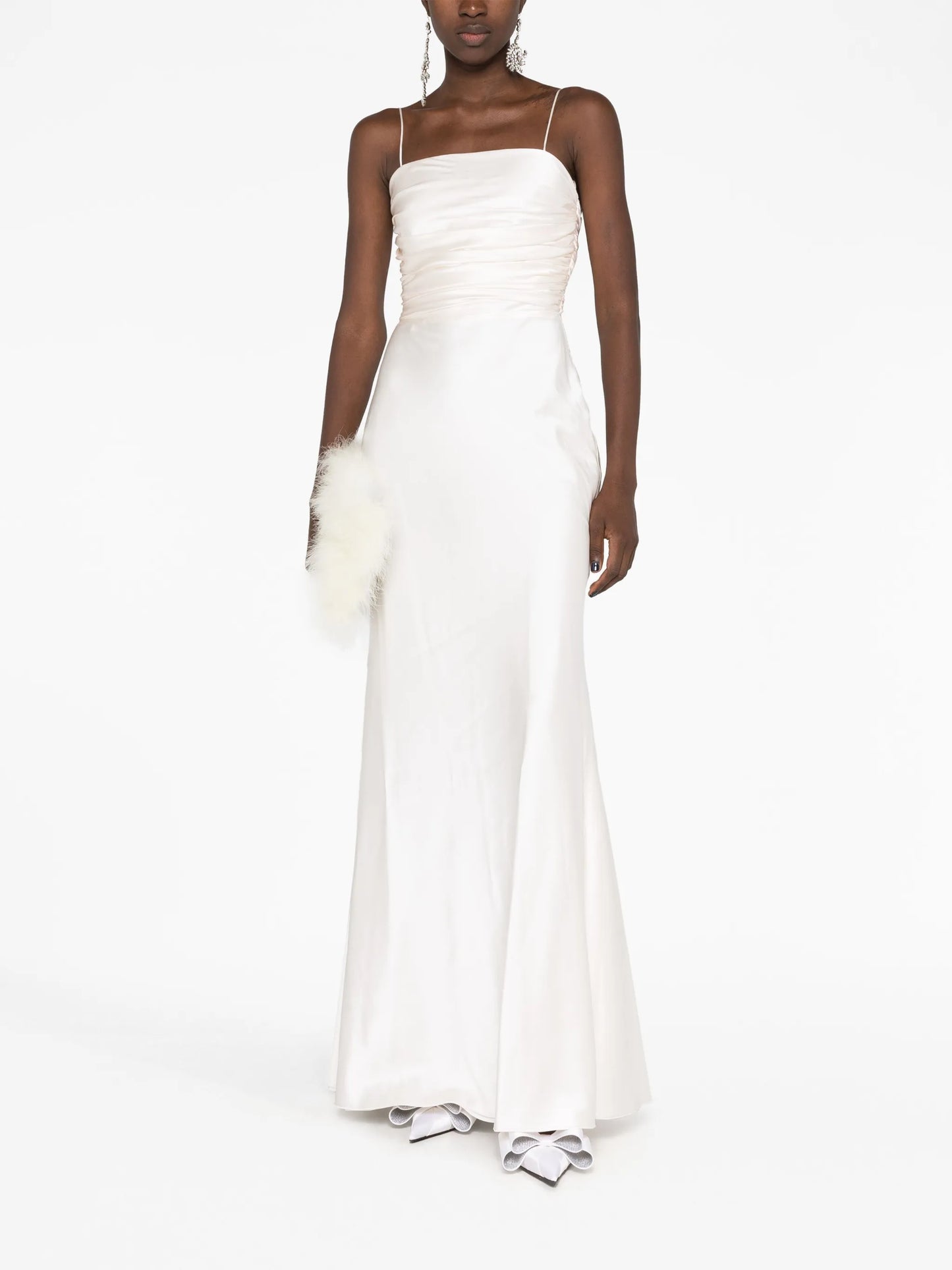 draped silk dress