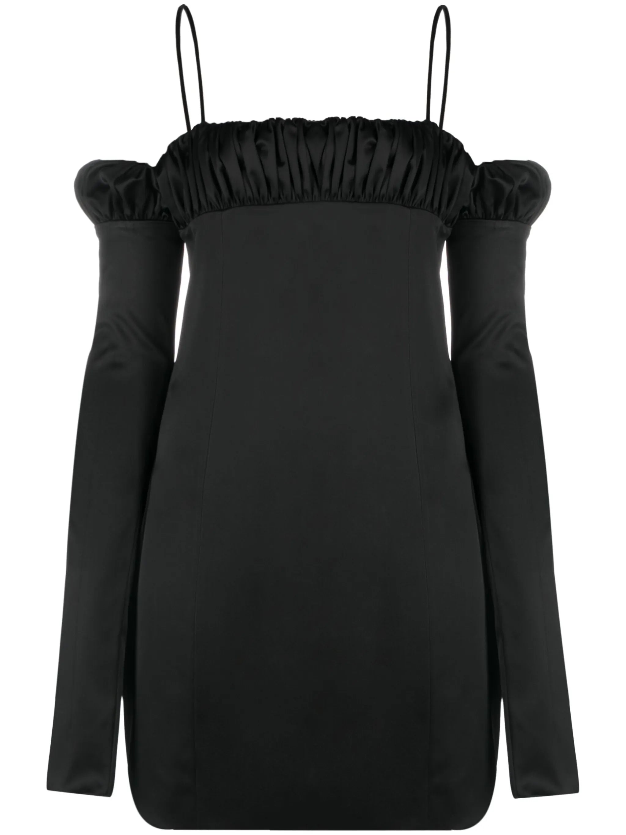 Lotus ruched-detail silk mini dress