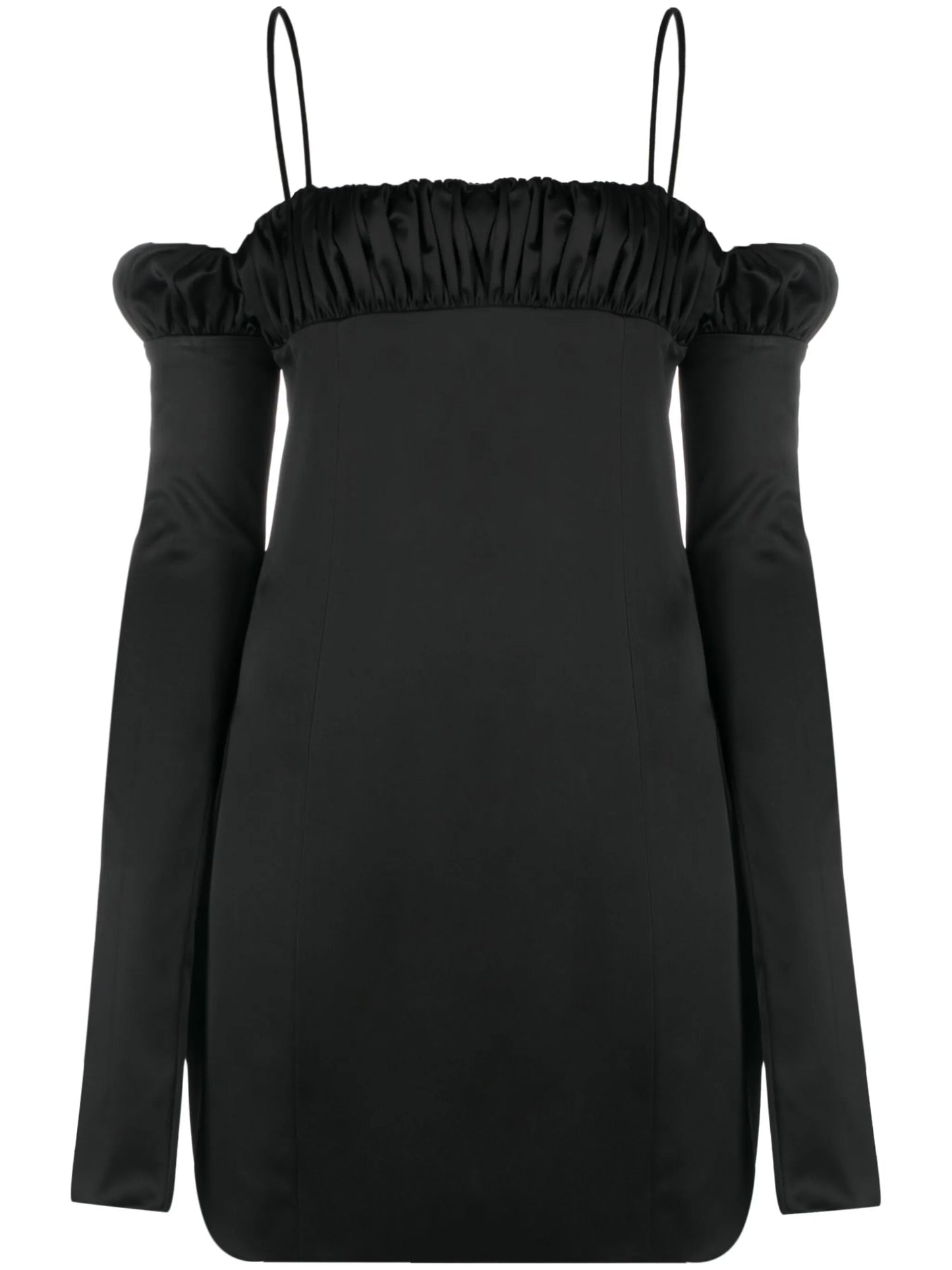 Lotus ruched-detail silk mini dress