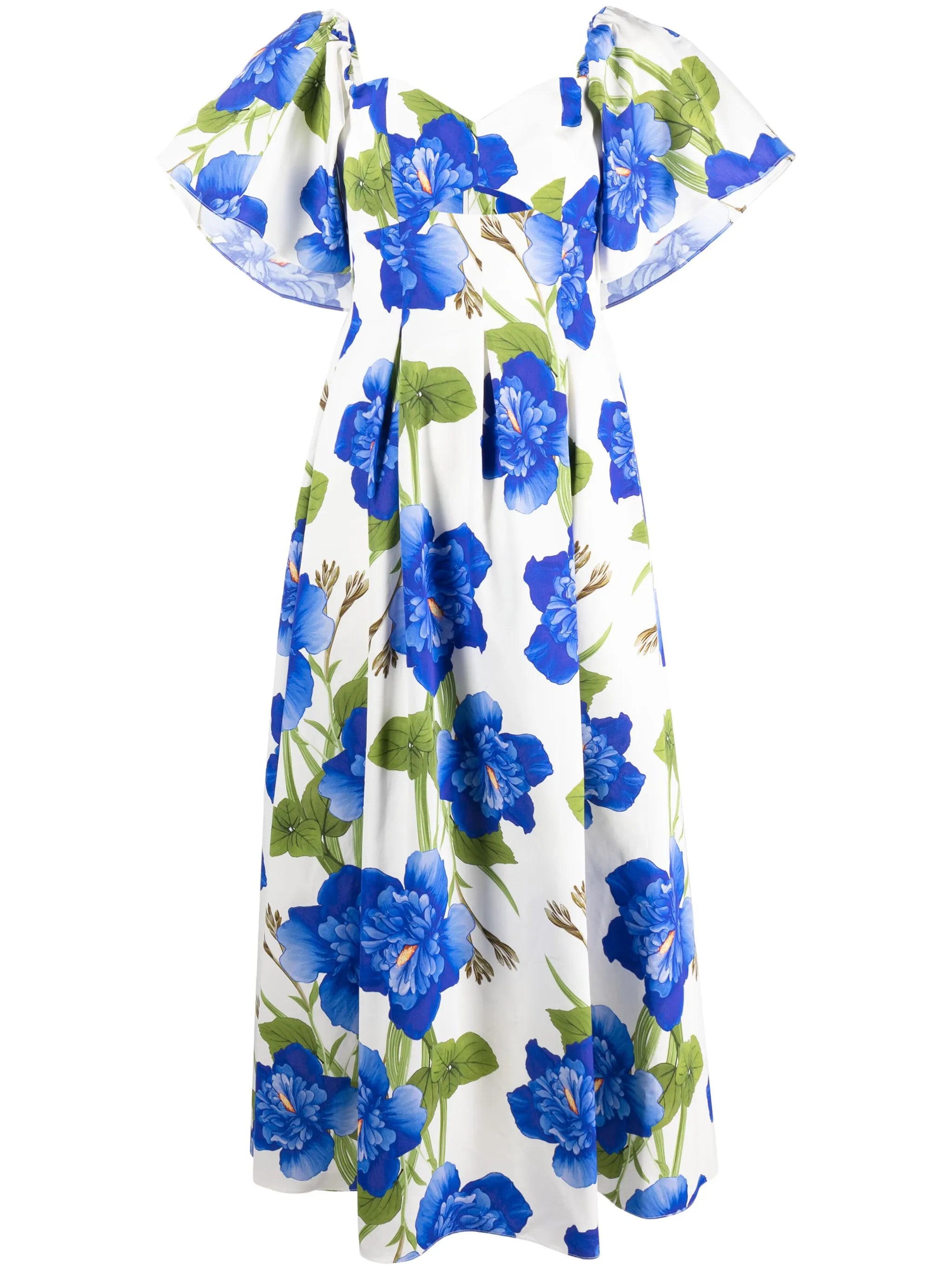 graphic-print V-neck dress